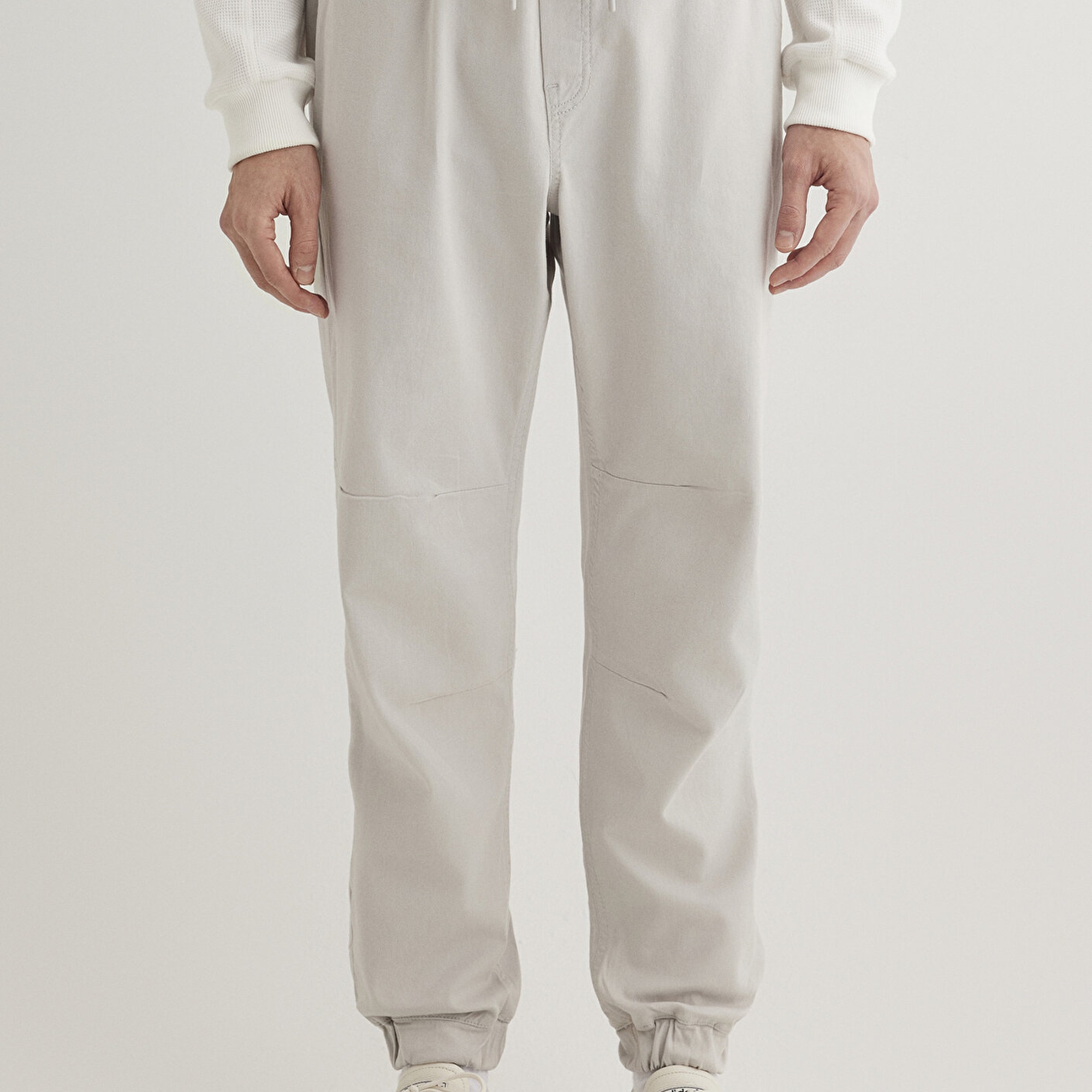 Mavi Beli Lastikli Açık Gri Jogger Pantolon 000169-70074