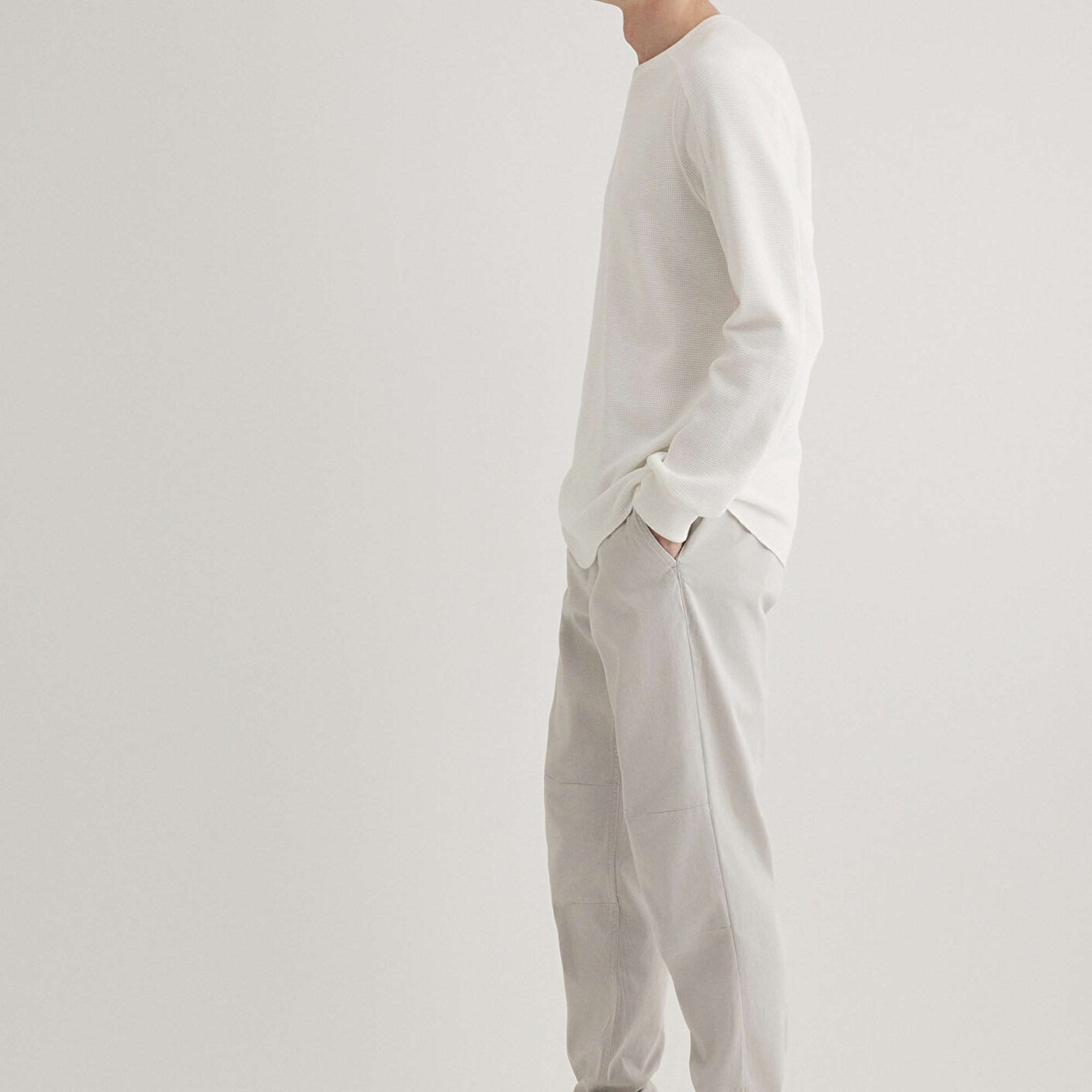 Mavi Beli Lastikli Açık Gri Jogger Pantolon 000169-70074