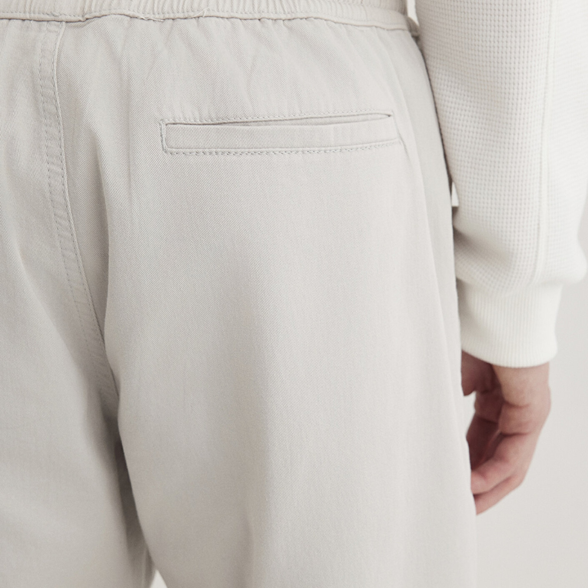 Mavi Beli Lastikli Açık Gri Jogger Pantolon 000169-70074