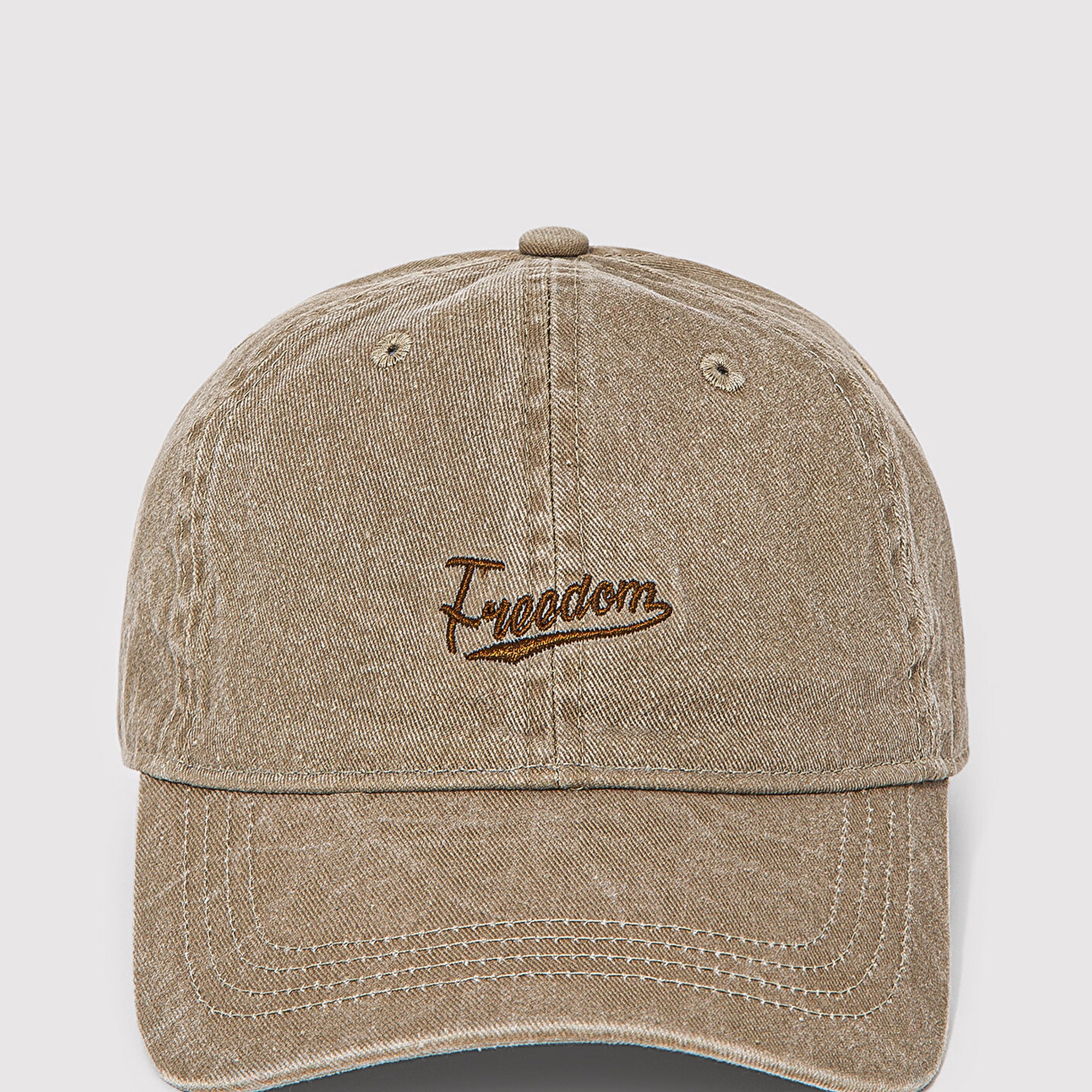 Mavi Freedom İşlemeli Kahverengi Şapka 0911884-70373