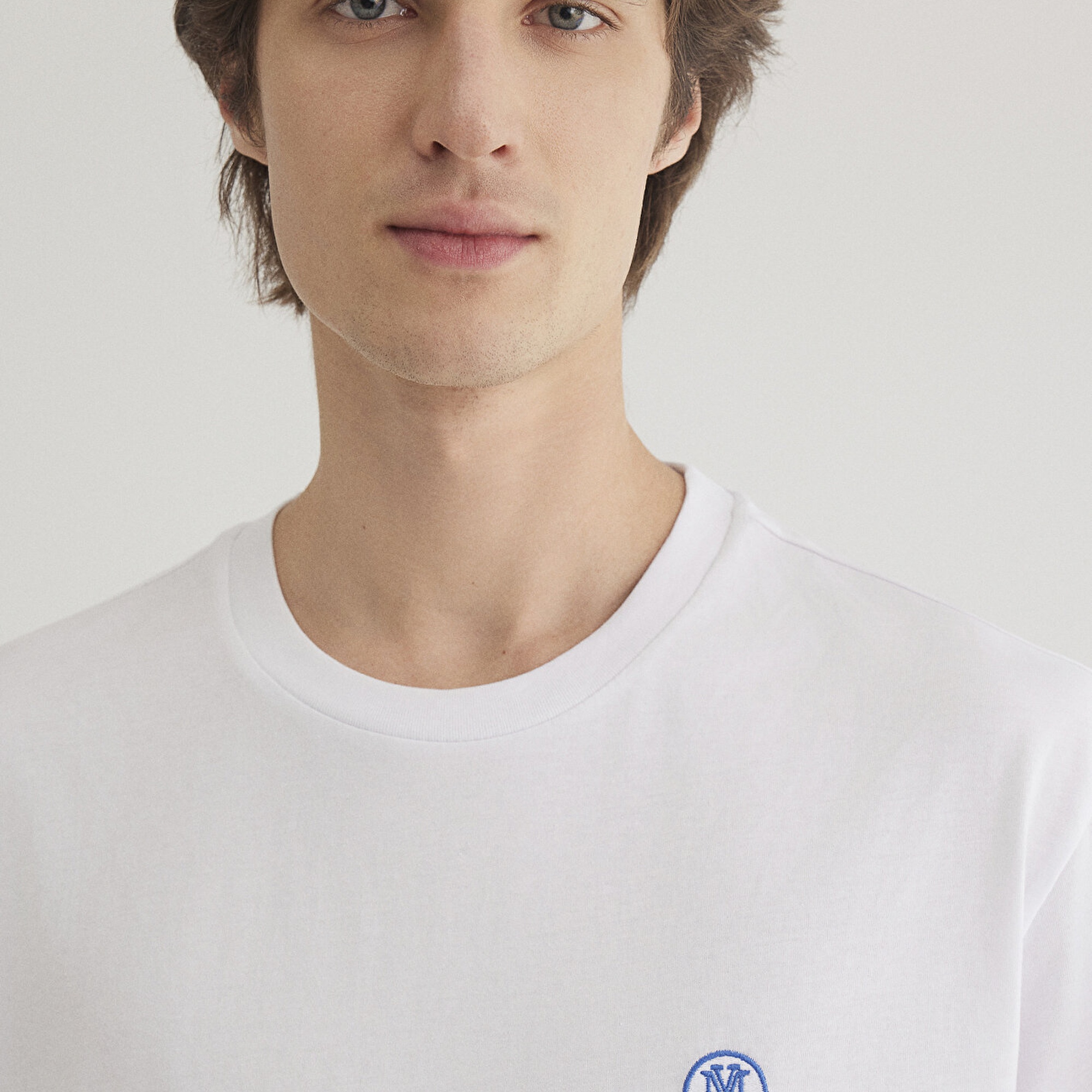 Mavi 2li Mavi Mühür Logo Nakışlı Erkek Tişört Loose Fit / Bol Rahat Kesim 0612545-620