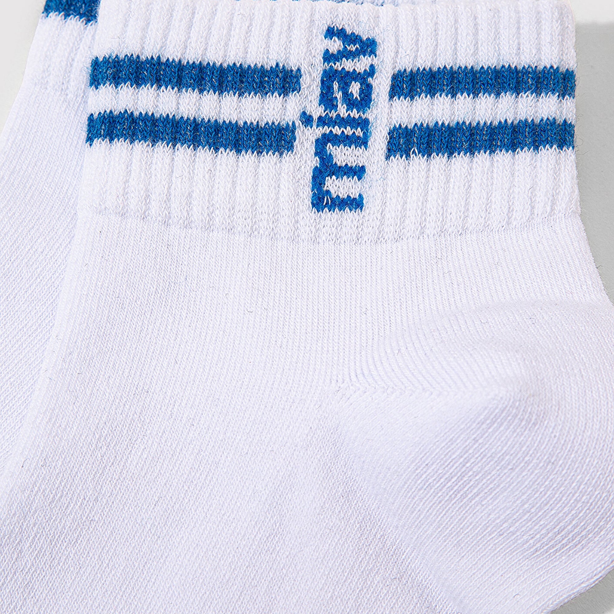 Mavi Miav Baskılı Beyaz Patik Çorap 1913289-620