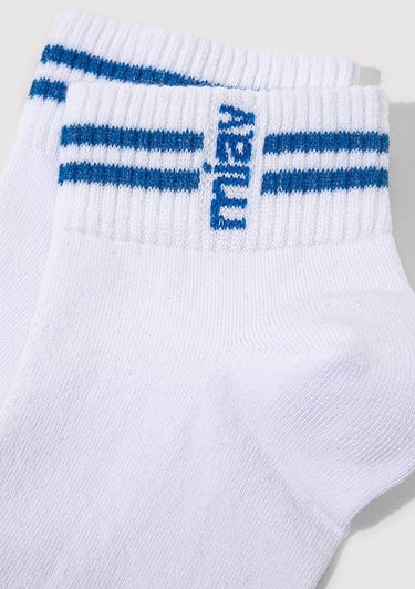  Mavi Miav Baskılı Beyaz Patik Çorap 1913289-620