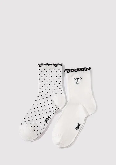  Mavi 2li Ekru Soket Çorap 1913244-70053