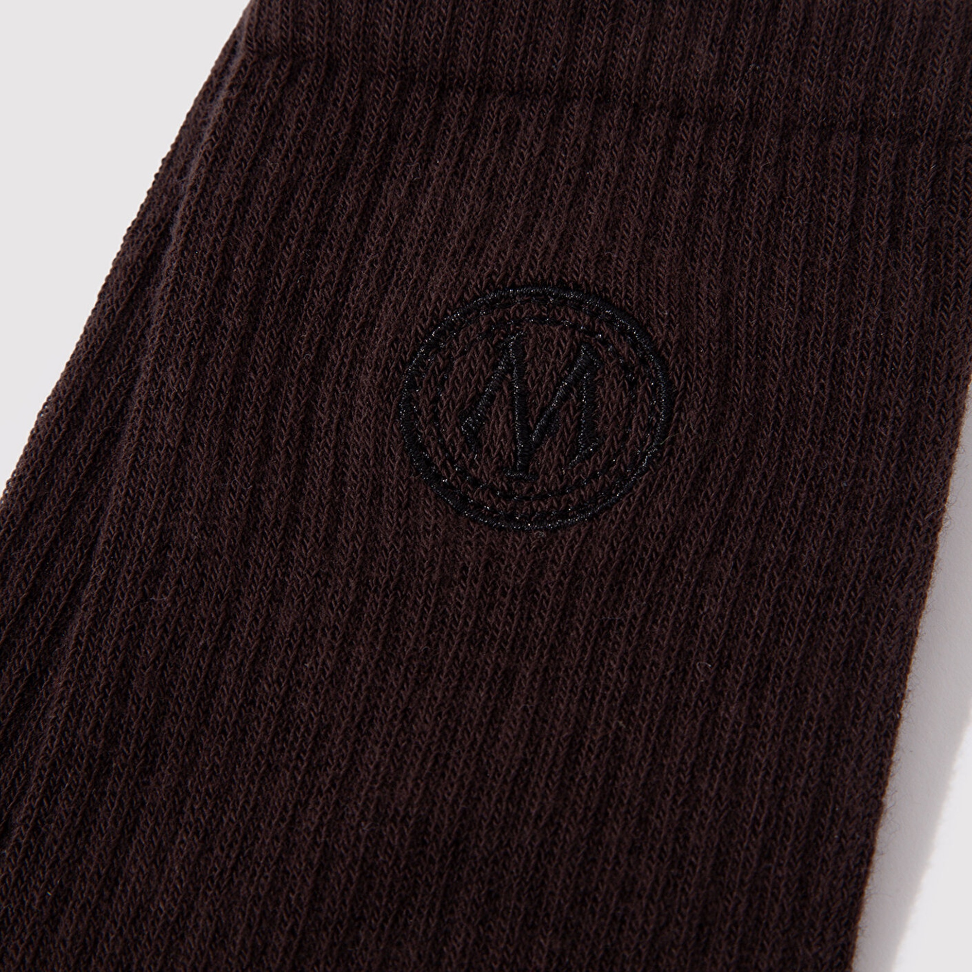 Mavi Mühür Logo Baskılı Kahverengi Soket Çorap 0911756-70246