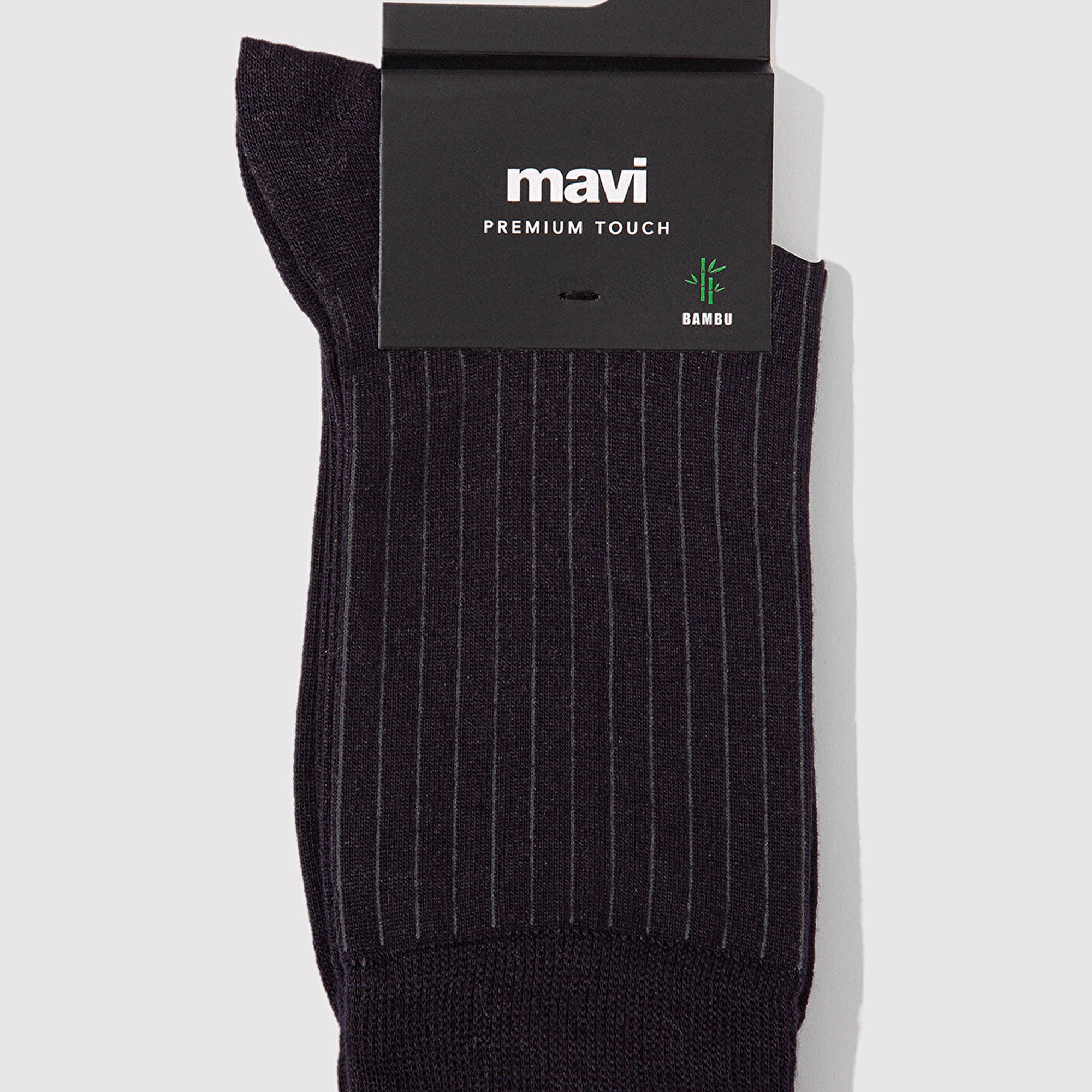 Mavi Çizgi Detaylı Siyah Soket Çorap 0911761-900