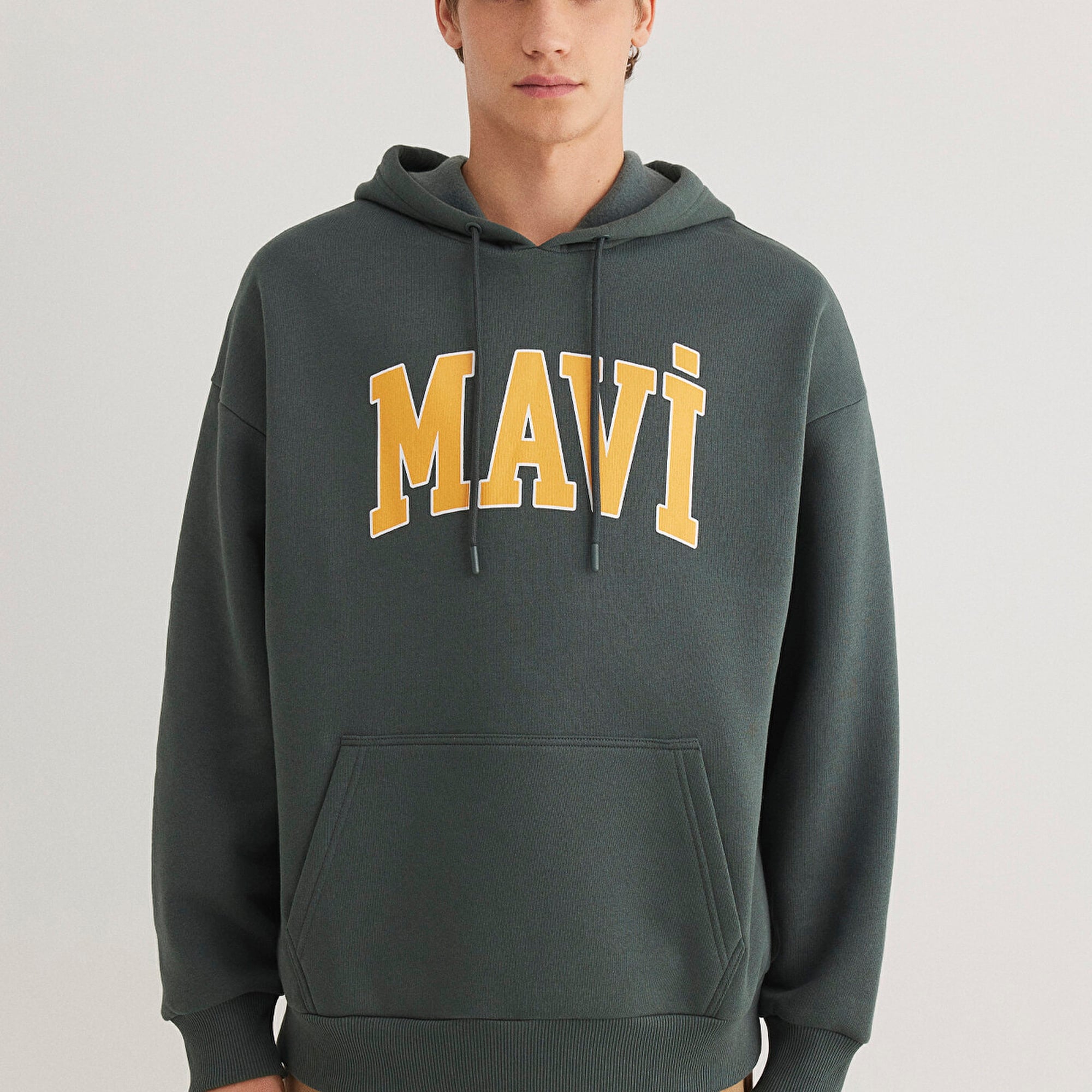 Mavi Mavi Logo Baskılı Kapüşonlu Yeşil Sweatshirt 067149-71598