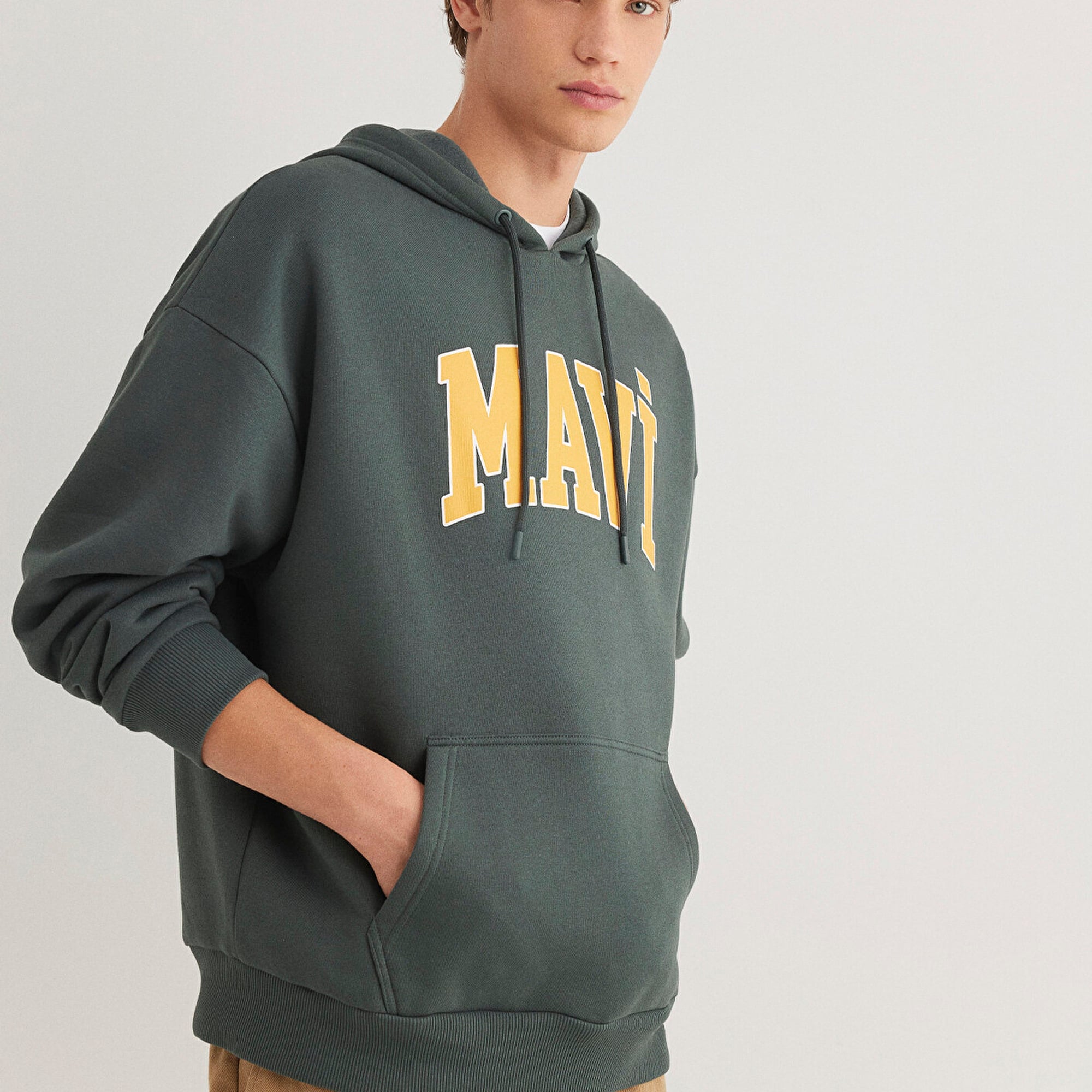 Mavi Mavi Logo Baskılı Kapüşonlu Yeşil Sweatshirt 067149-71598