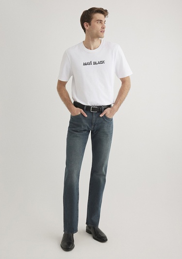  Mavi Mavi Black Baskılı Beyaz Tişört Regular Fit / Normal Kesim 0612527-620