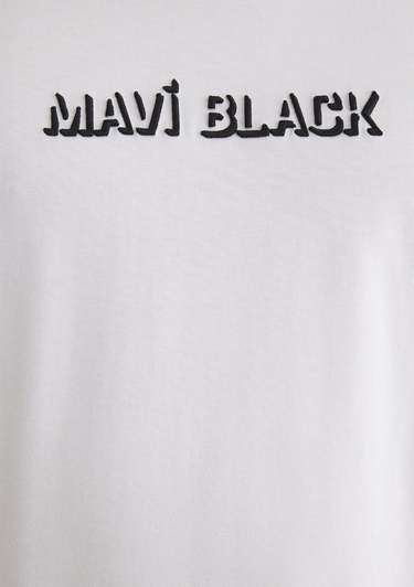  Mavi Mavi Black Baskılı Beyaz Tişört Regular Fit / Normal Kesim 0612527-620
