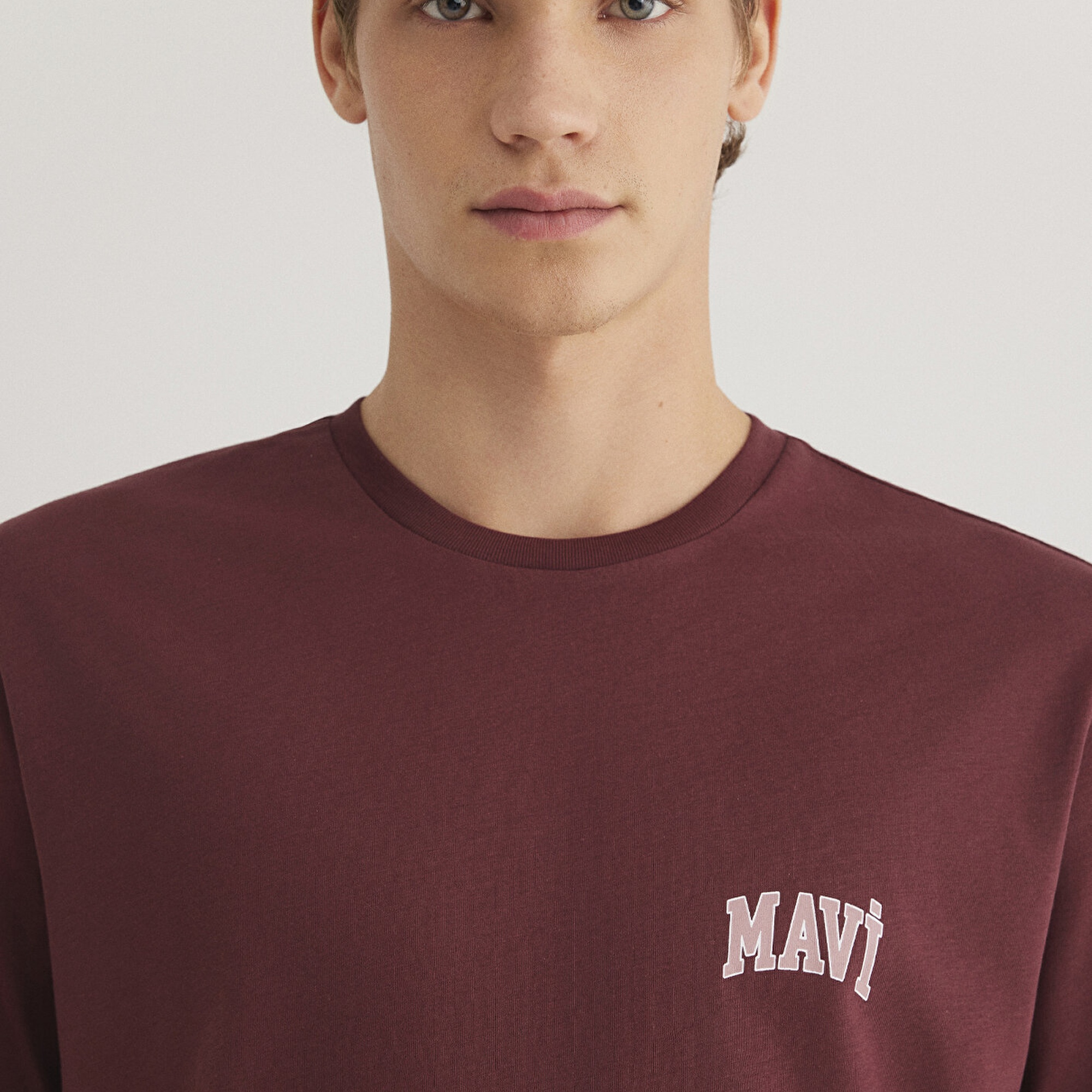 Mavi Mavi Logo Baskılı Bordo Tişört Regular Fit / Normal Kesim 0611714-70396