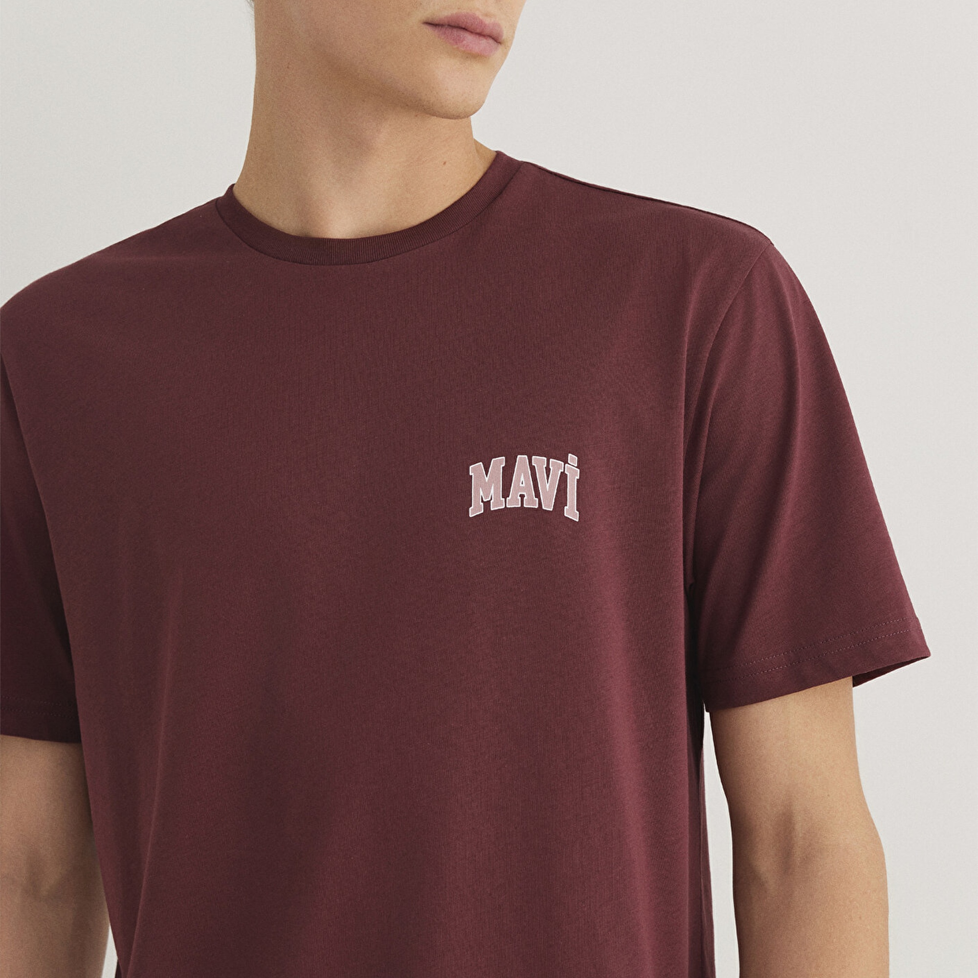 Mavi Mavi Logo Baskılı Bordo Tişört Regular Fit / Normal Kesim 0611714-70396