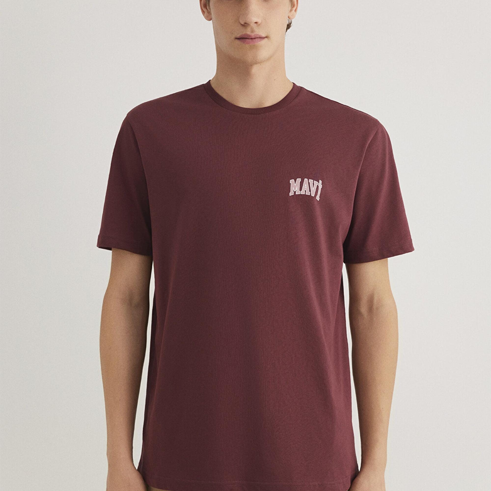 Mavi Mavi Logo Baskılı Bordo Tişört Regular Fit / Normal Kesim 0611714-70396