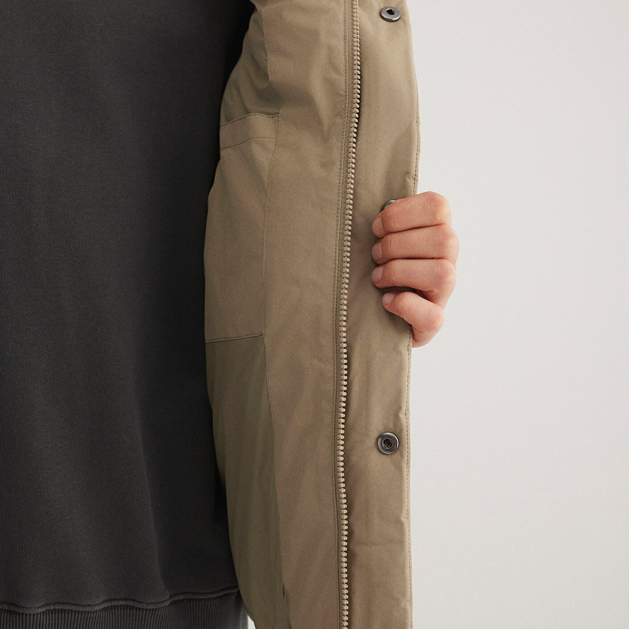 Mavi Kapüşonlu Bej Şişme Yelek Regular Fit / Normal Kesim 0110306-86749