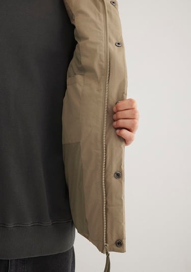  Mavi Kapüşonlu Bej Şişme Yelek Regular Fit / Normal Kesim 0110306-86749