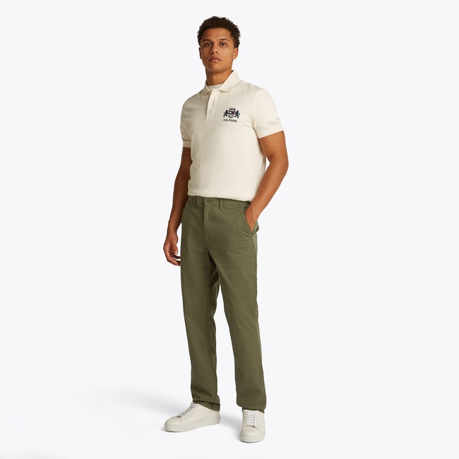 Tommy Hilfiger Straight Leg Satin Chinos Erkek Haki Pantolon