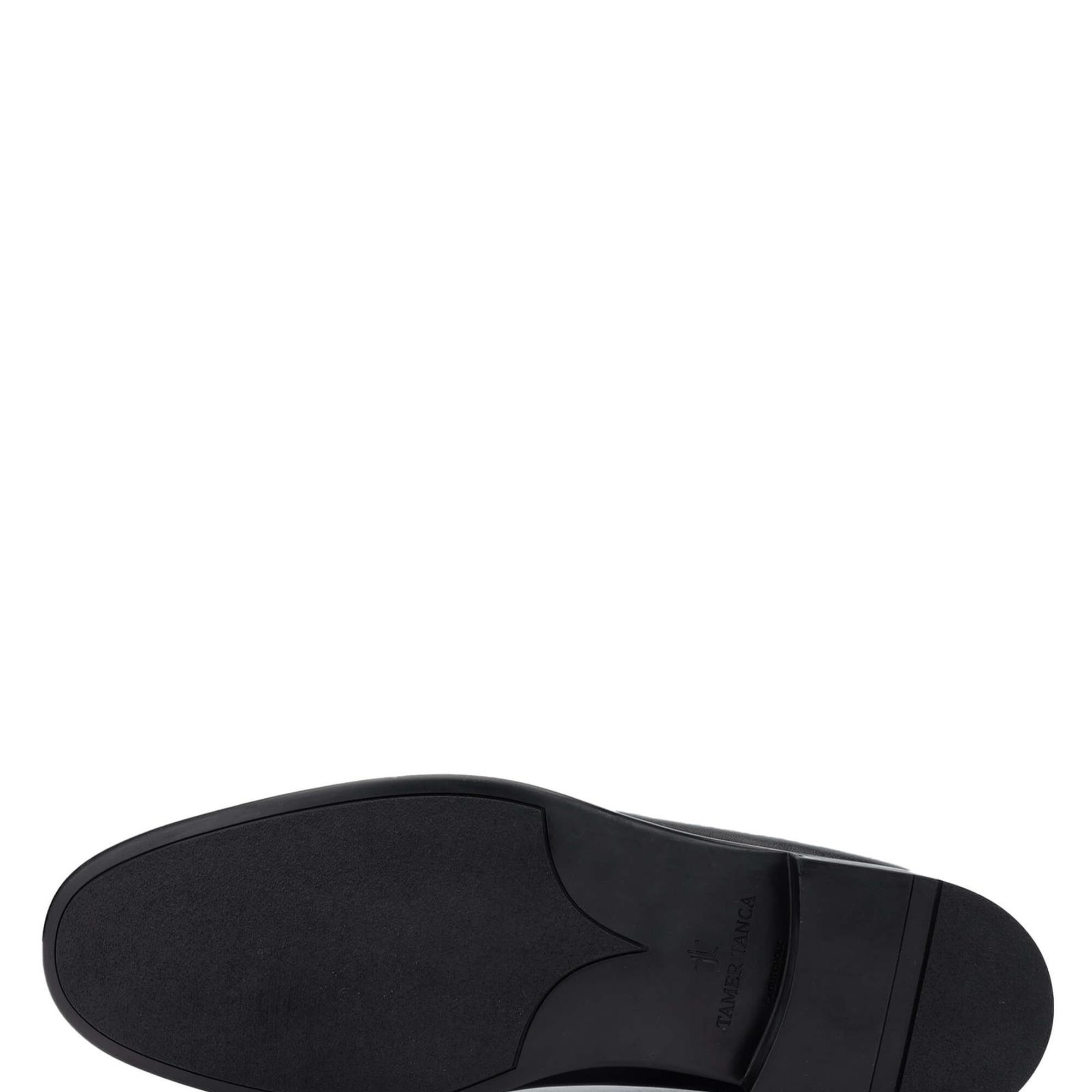 Tamer Tanca Erkek Hakiki Deri Siyah Deri Loafer Ayakkabı