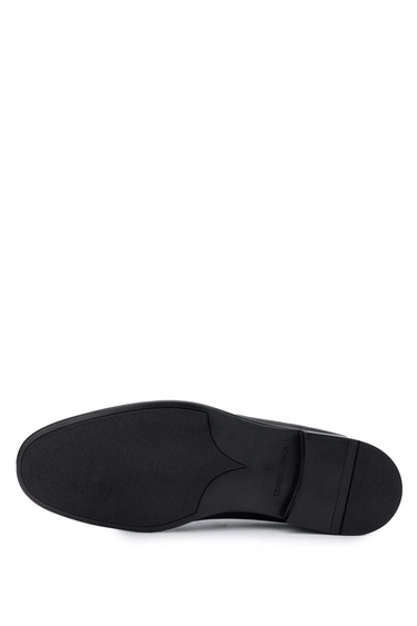  Tamer Tanca Erkek Hakiki Deri Siyah Deri Loafer Ayakkabı