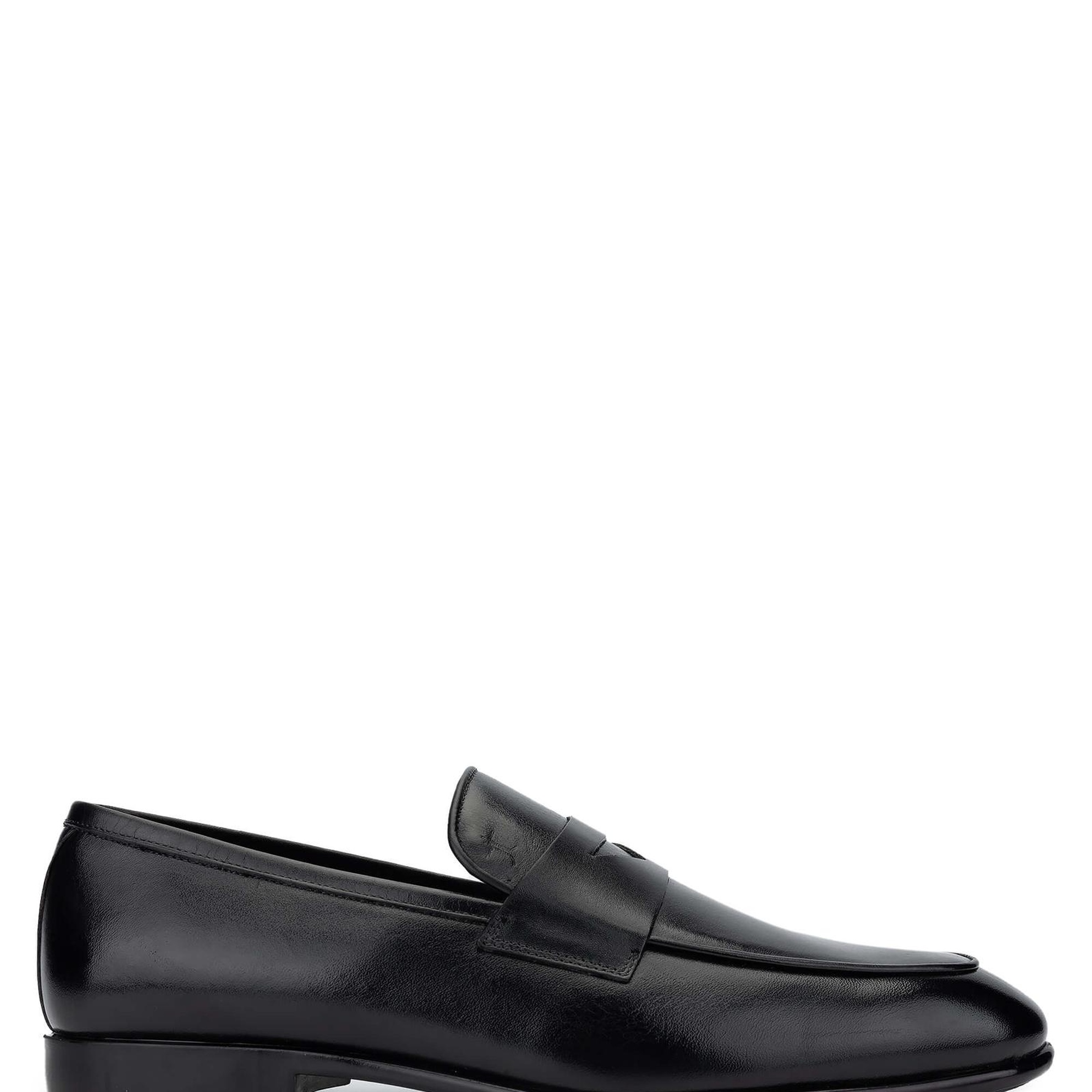 Tamer Tanca Erkek Hakiki Deri Siyah Deri Loafer Ayakkabı