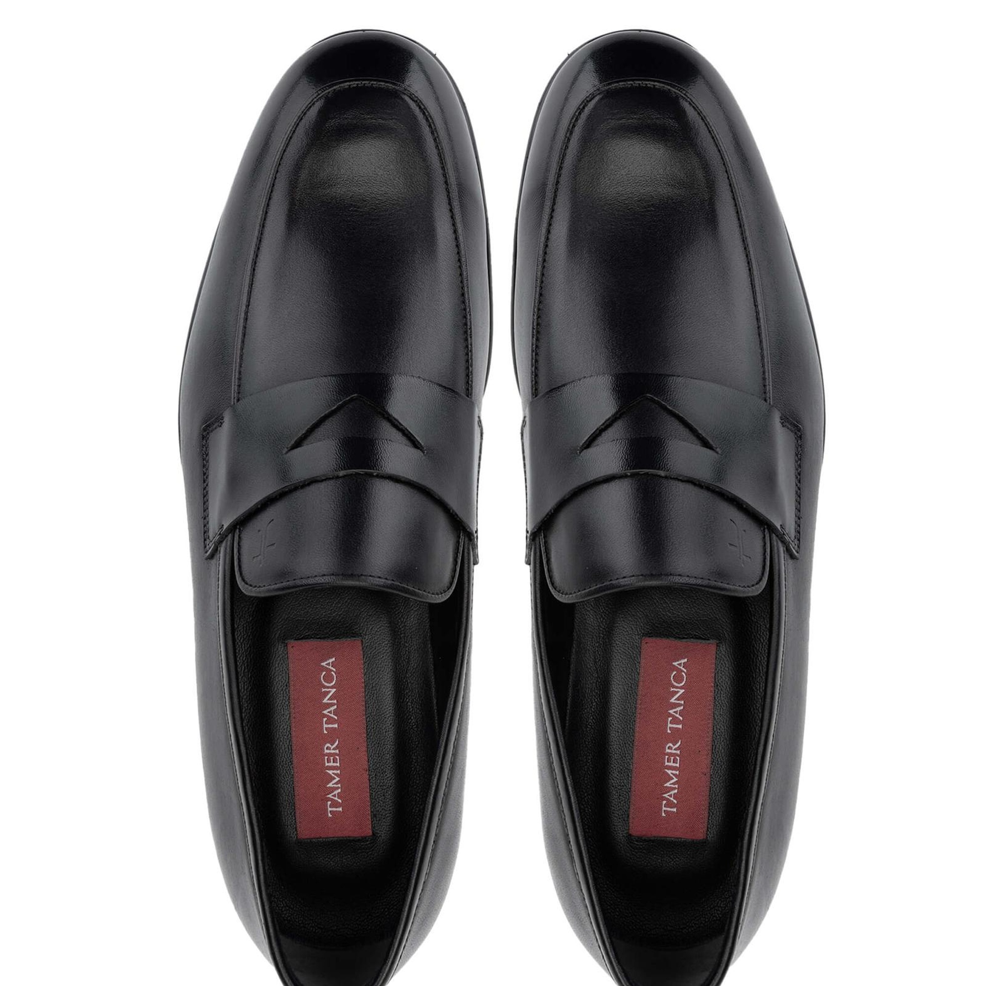 Tamer Tanca Erkek Hakiki Deri Siyah Deri Loafer Ayakkabı