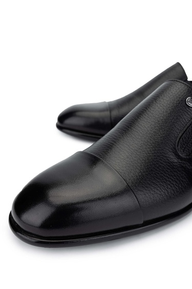  Tamer Tanca Erkek Hakiki Deri Siyah Loafer Ayakkabı