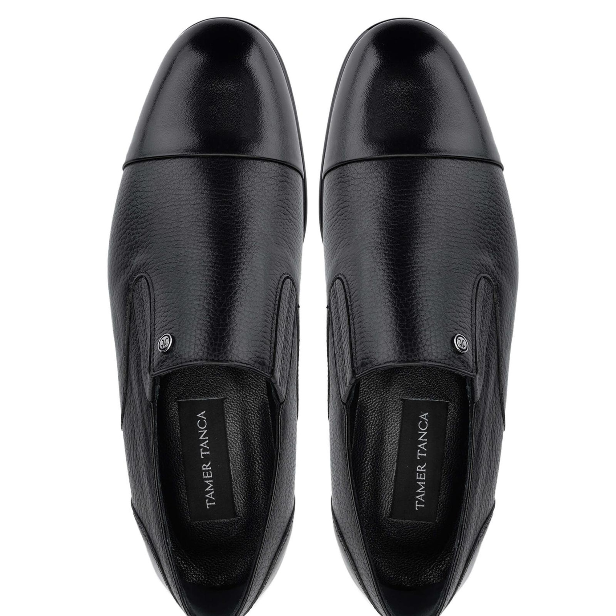 Tamer Tanca Erkek Hakiki Deri Siyah Loafer Ayakkabı