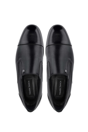  Tamer Tanca Erkek Hakiki Deri Siyah Loafer Ayakkabı