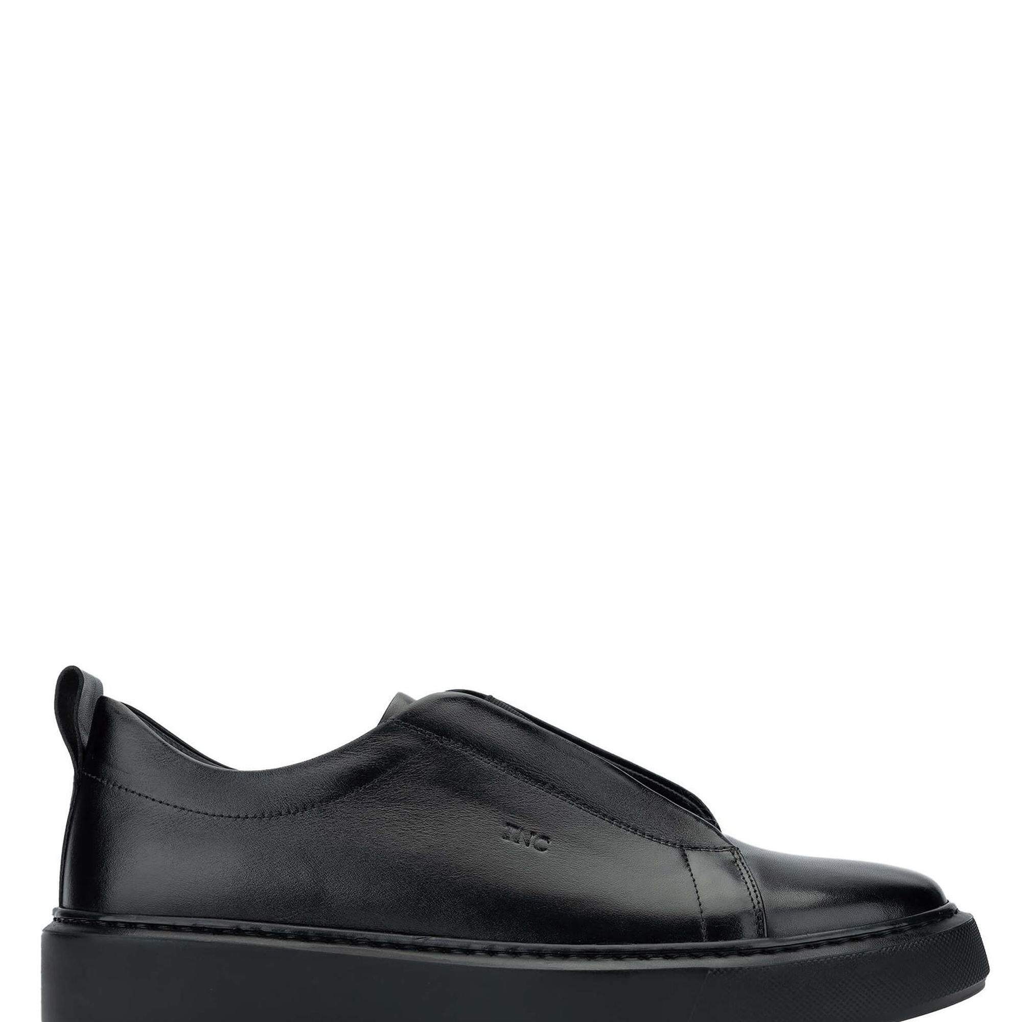 Tamer Tanca Erkek Hakiki Deri Siyah Deri Loafer Ayakkabı