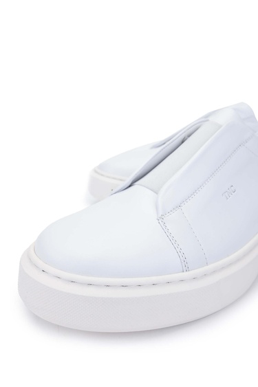  Tamer Tanca Erkek Hakiki Deri Beyaz Loafer Ayakkabı