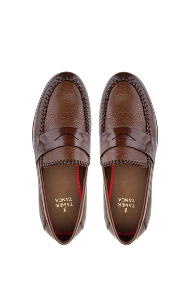  Tamer Tanca Erkek Hakiki Deri Taba Loafer Ayakkabı