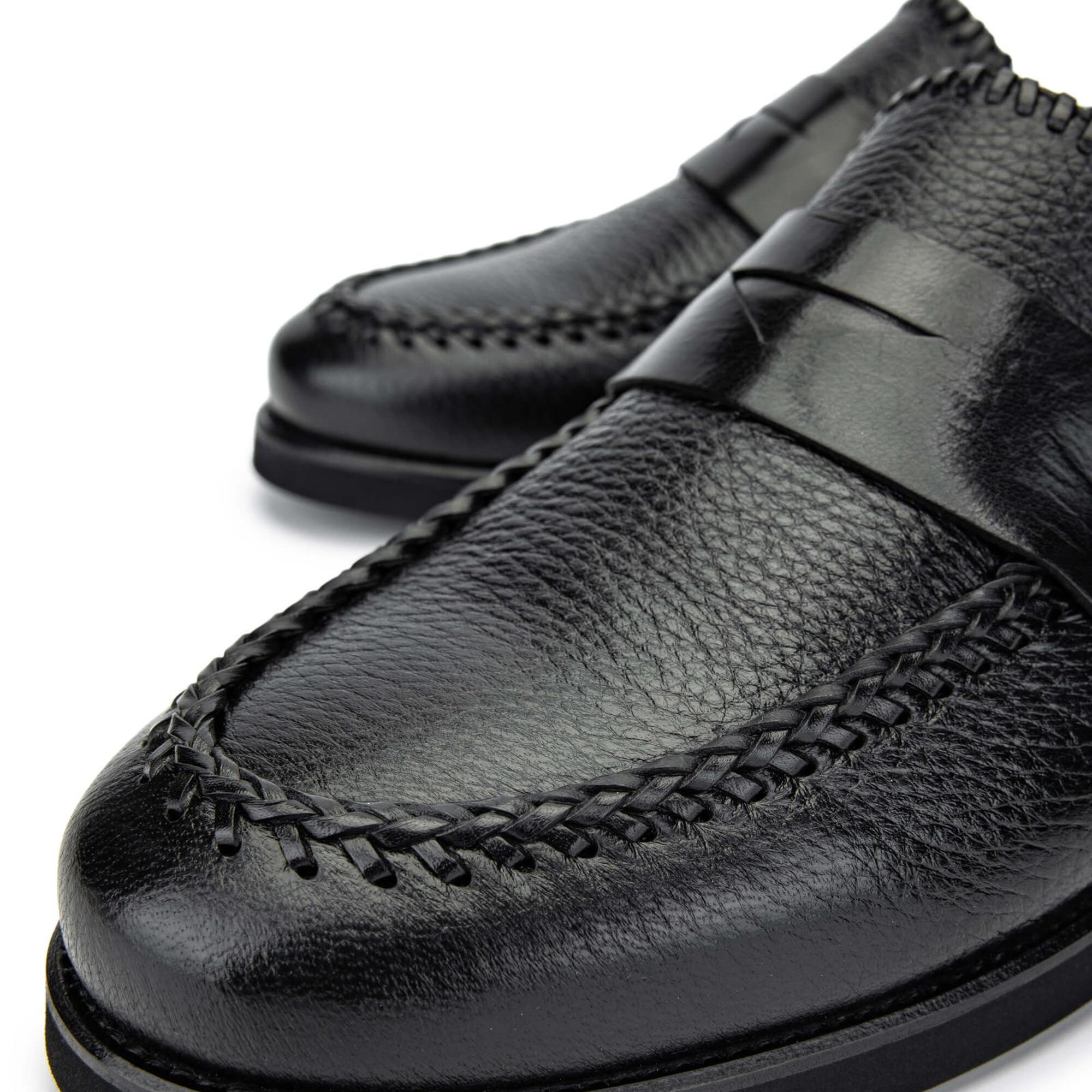 Tamer Tanca Erkek Hakiki Deri Siyah Loafer Ayakkabı