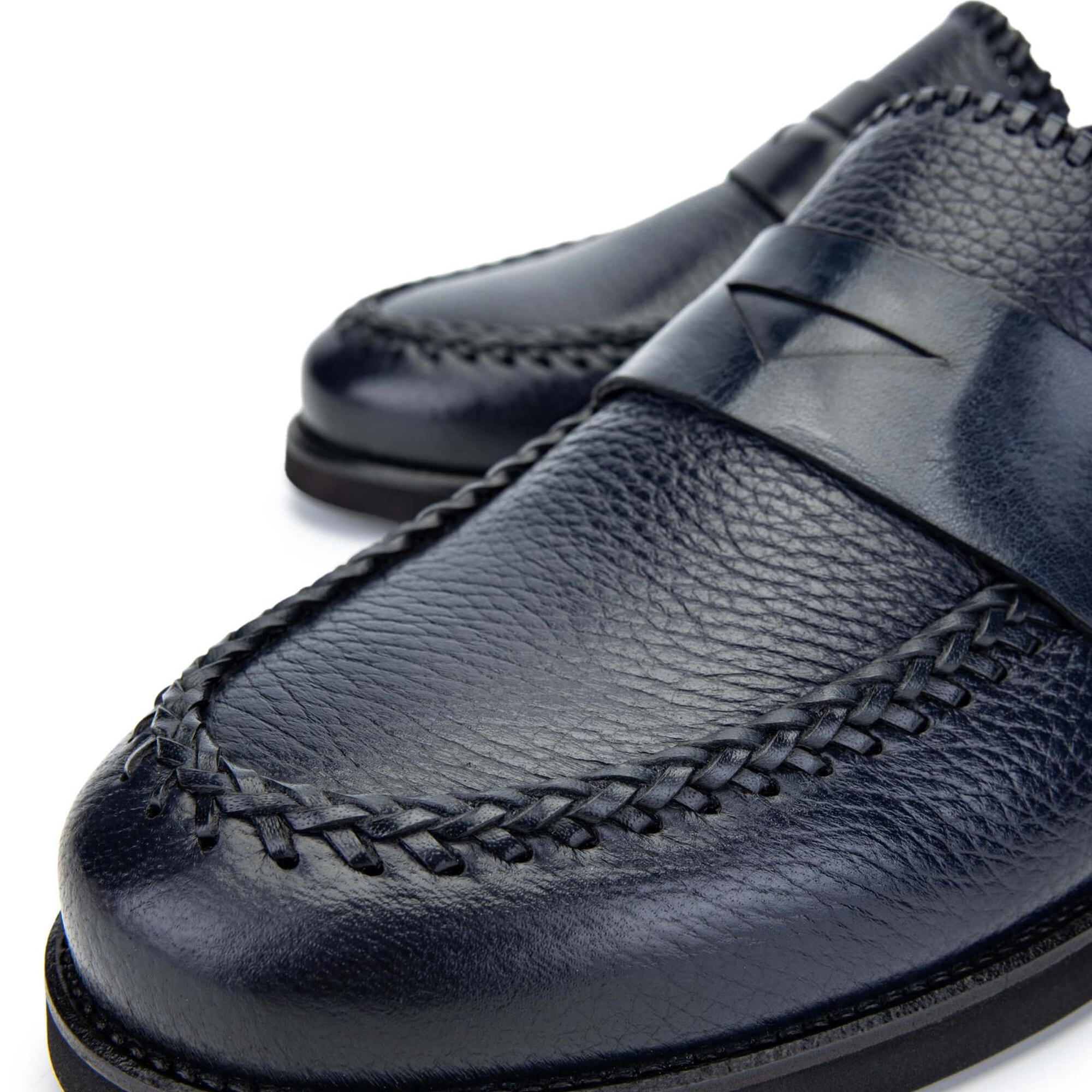 Tamer Tanca Erkek Hakiki Deri Lacivert Loafer Ayakkabı