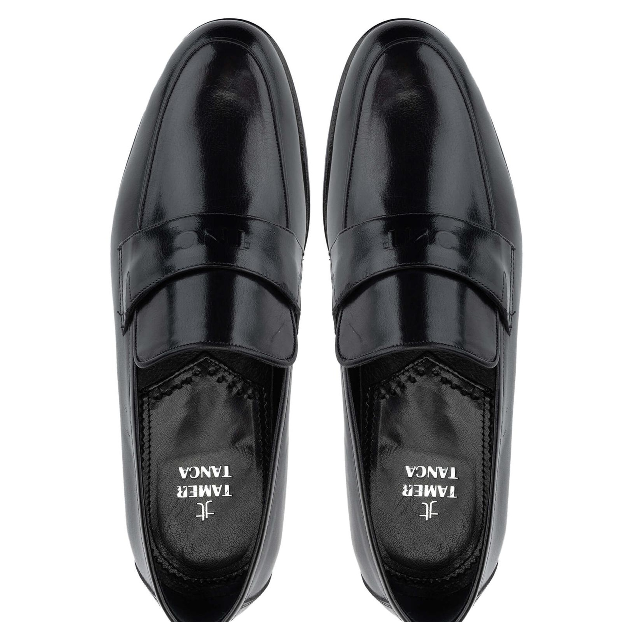 Tamer Tanca Erkek Hakiki Deri Siyah Loafer Ayakkabı