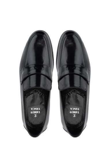  Tamer Tanca Erkek Hakiki Deri Siyah Loafer Ayakkabı