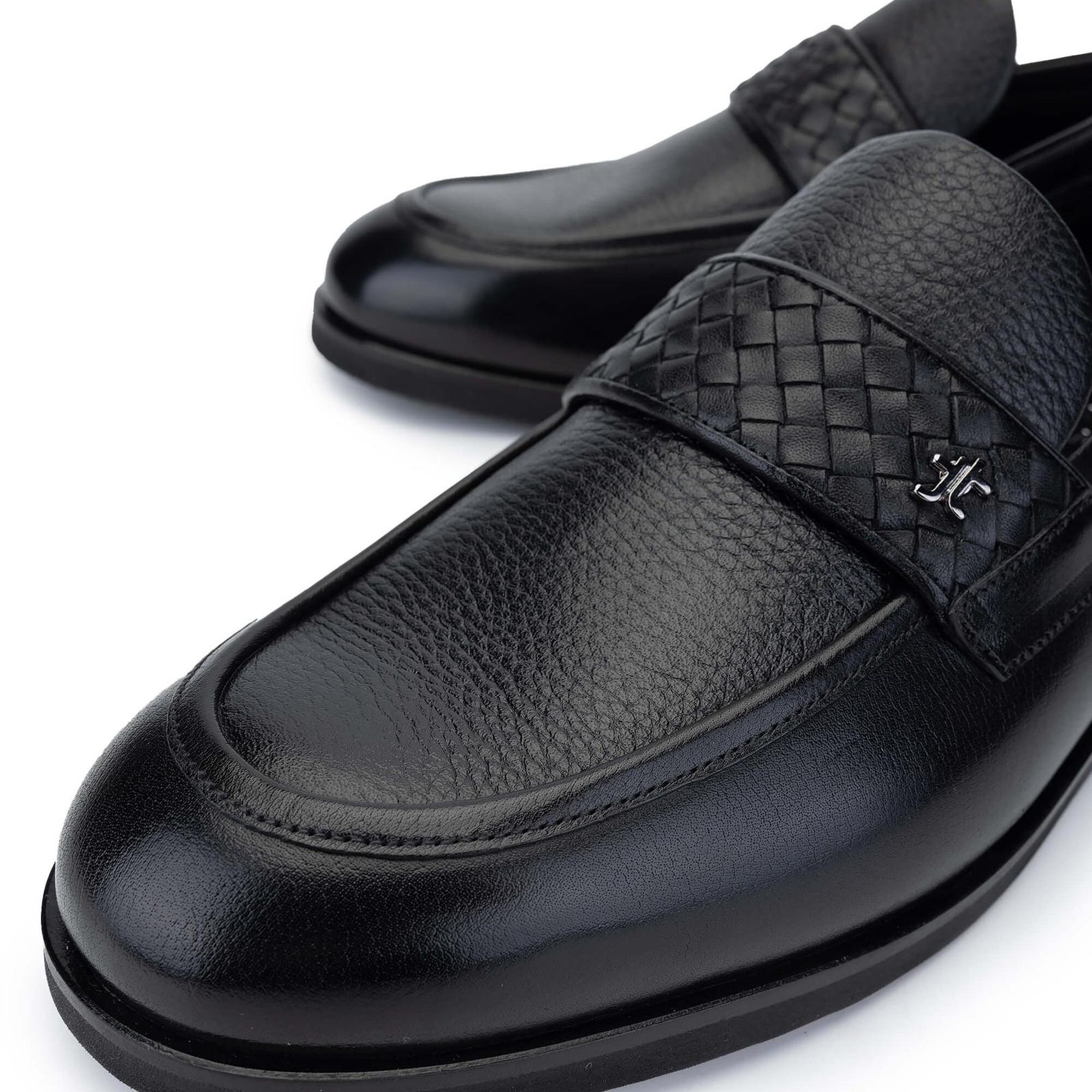 Tamer Tanca Erkek Hakiki Deri Siyah Loafer Ayakkabı