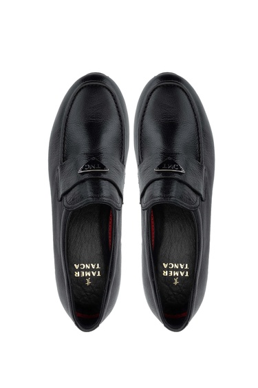  Tamer Tanca Erkek Hakiki Deri Siyah Deri Loafer Ayakkabı