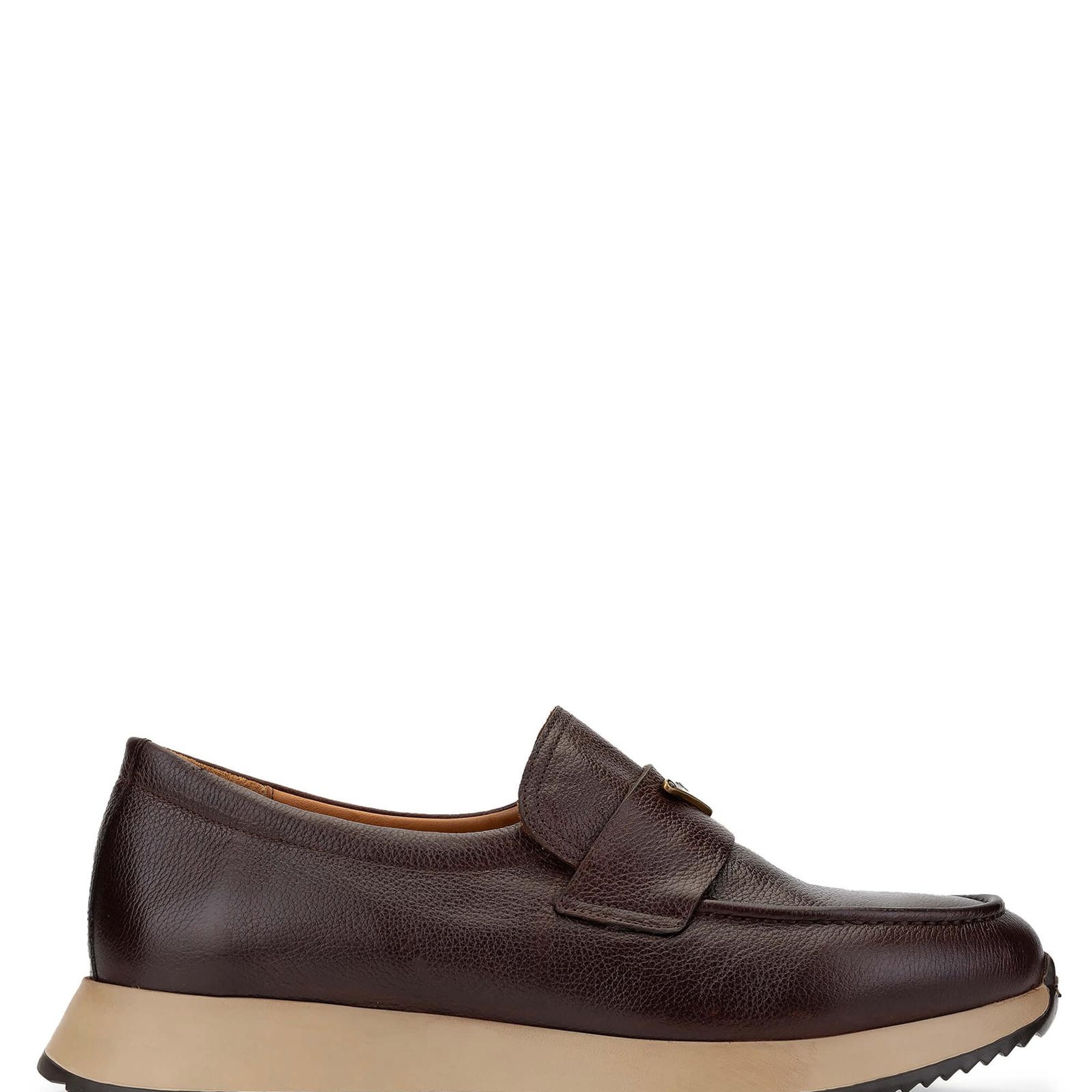 Tamer Tanca Erkek Hakiki Deri Kahverengi Loafer Ayakkabı