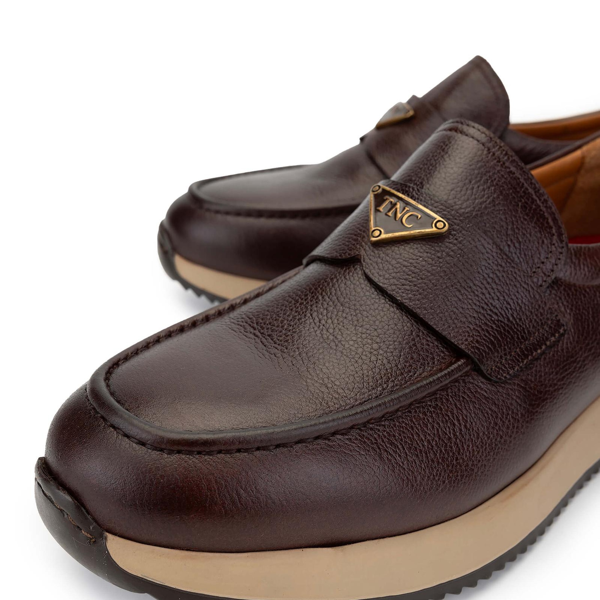 Tamer Tanca Erkek Hakiki Deri Kahverengi Loafer Ayakkabı