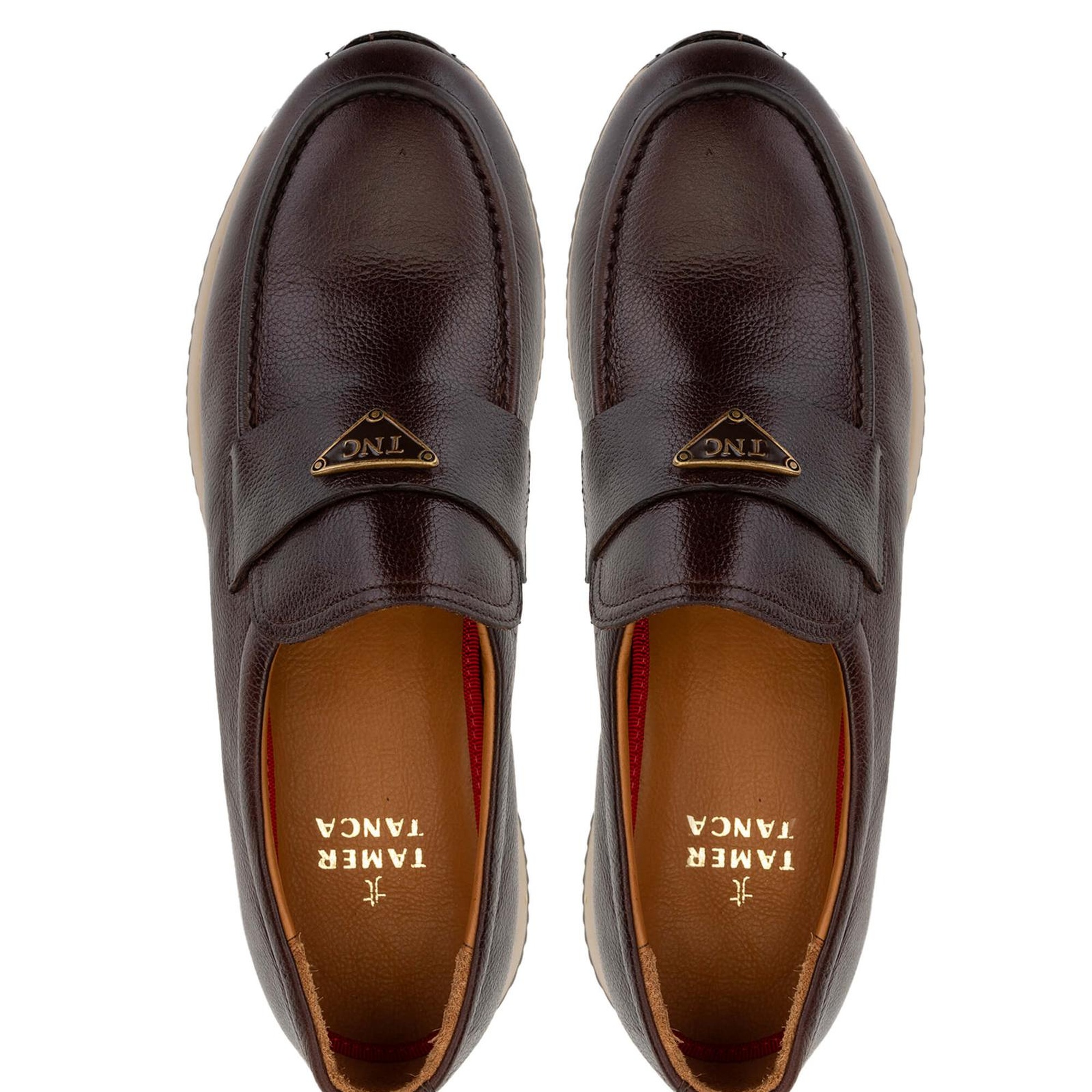 Tamer Tanca Erkek Hakiki Deri Kahverengi Loafer Ayakkabı