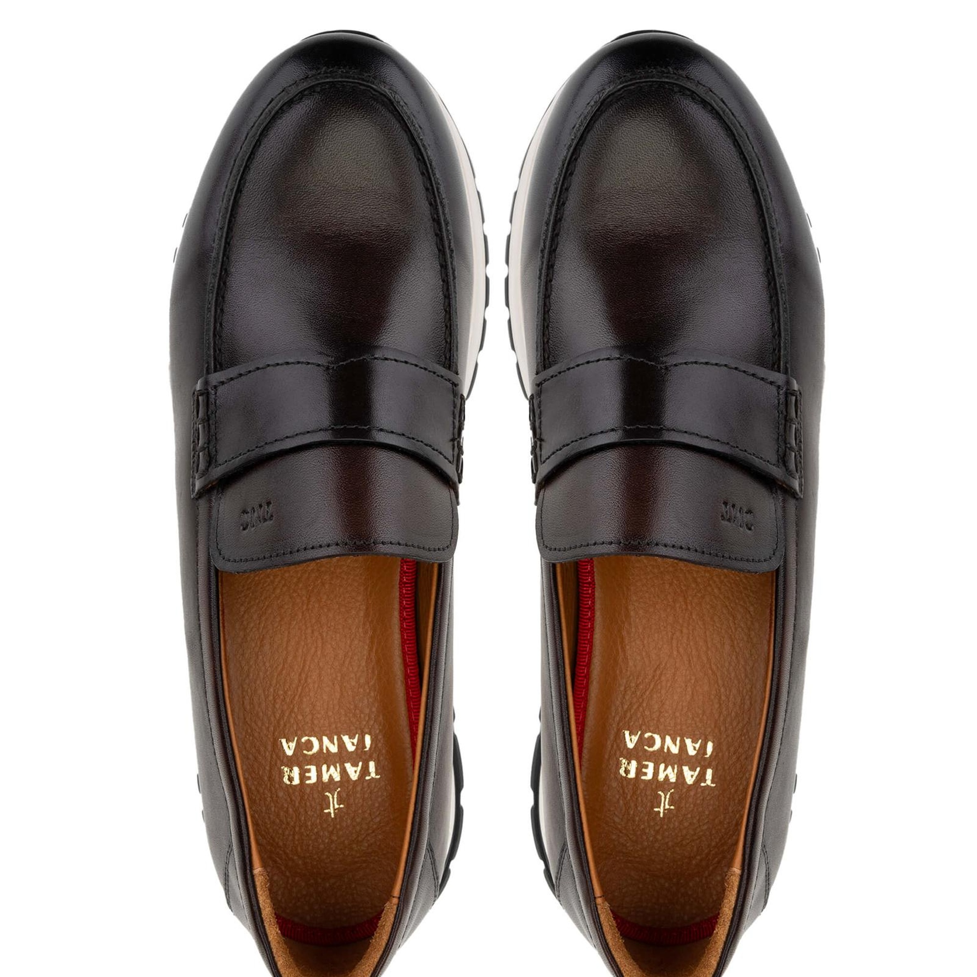 Tamer Tanca Erkek Hakiki Deri Kahverengi Loafer Ayakkabı