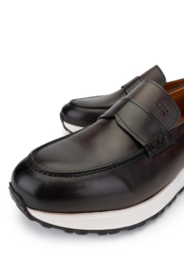  Tamer Tanca Erkek Hakiki Deri Kahverengi Loafer Ayakkabı