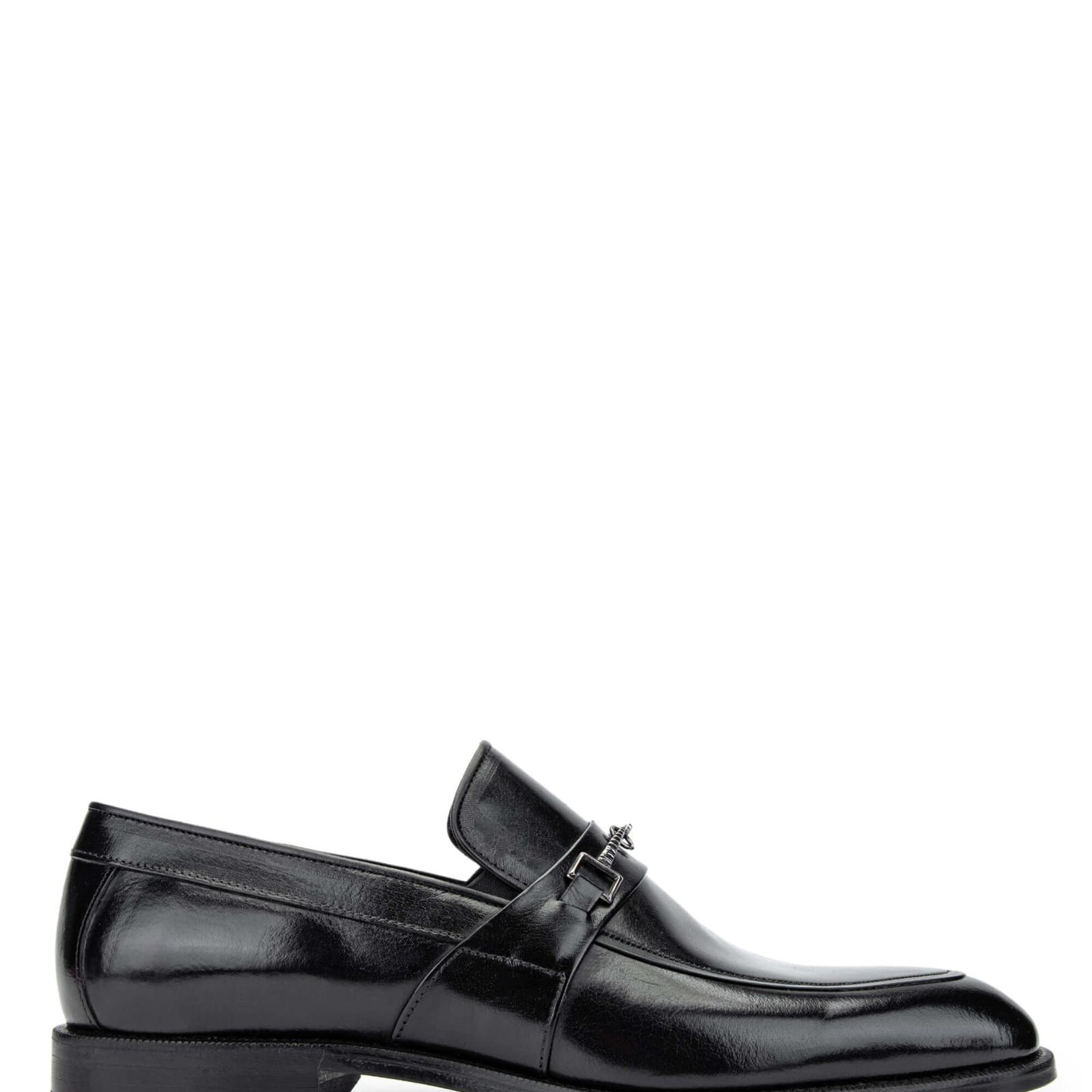 Tamer Tanca Erkek Hakiki Deri Siyah Loafer Ayakkabı