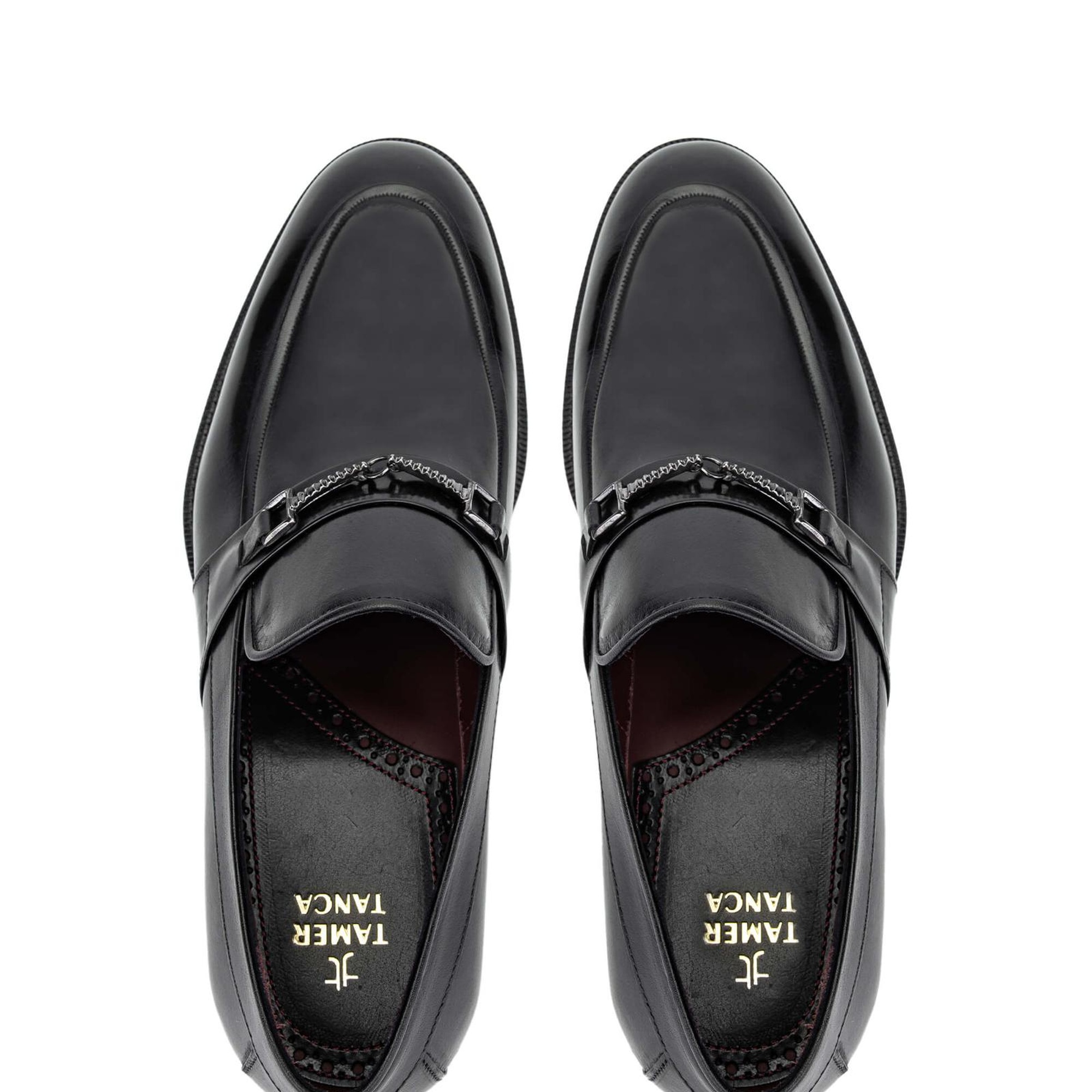 Tamer Tanca Erkek Hakiki Deri Siyah Loafer Ayakkabı