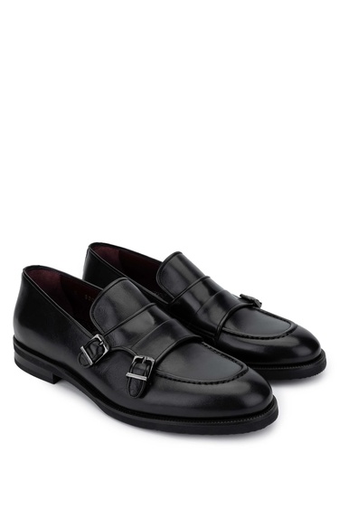  Tamer Tanca Erkek Hakiki Deri Siyah Loafer Ayakkabı