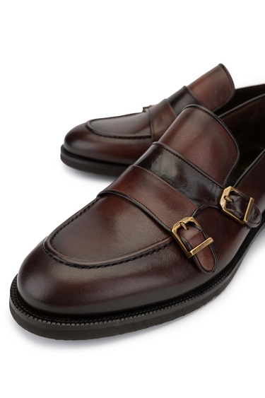  Tamer Tanca Erkek Hakiki Deri Taba Loafer Ayakkabı