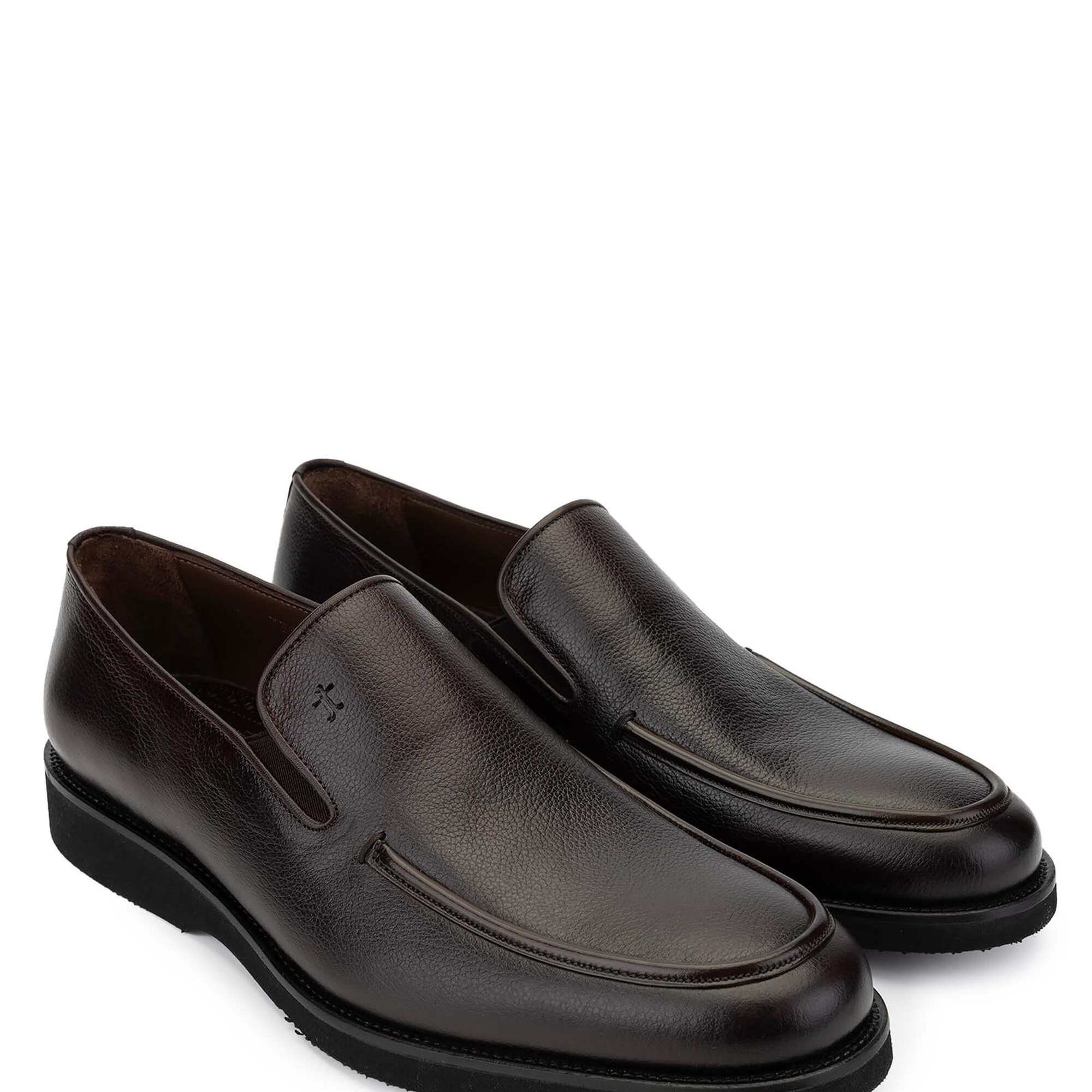 Tamer Tanca Erkek Hakiki Deri Kahverengi Loafer Ayakkabı