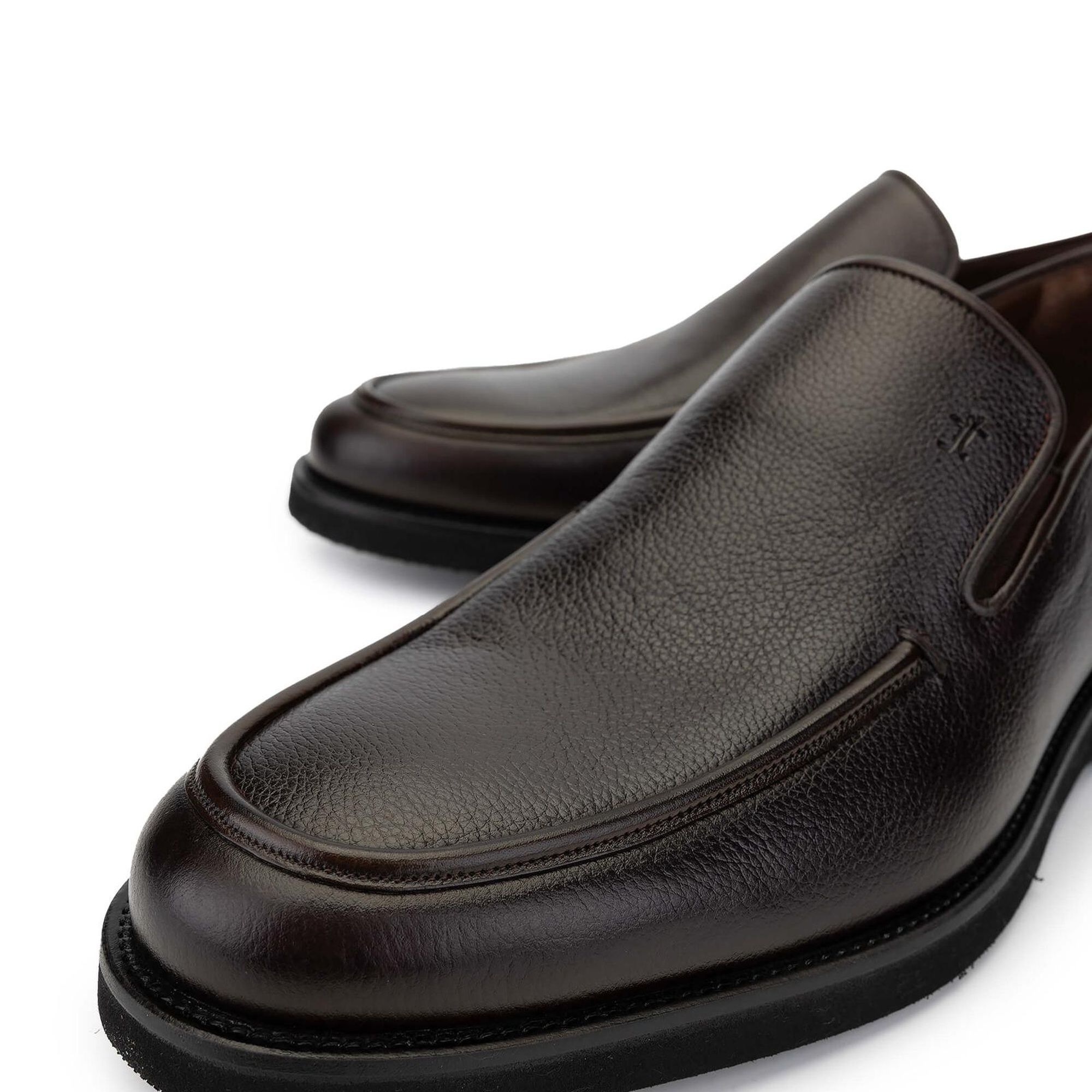 Tamer Tanca Erkek Hakiki Deri Kahverengi Loafer Ayakkabı