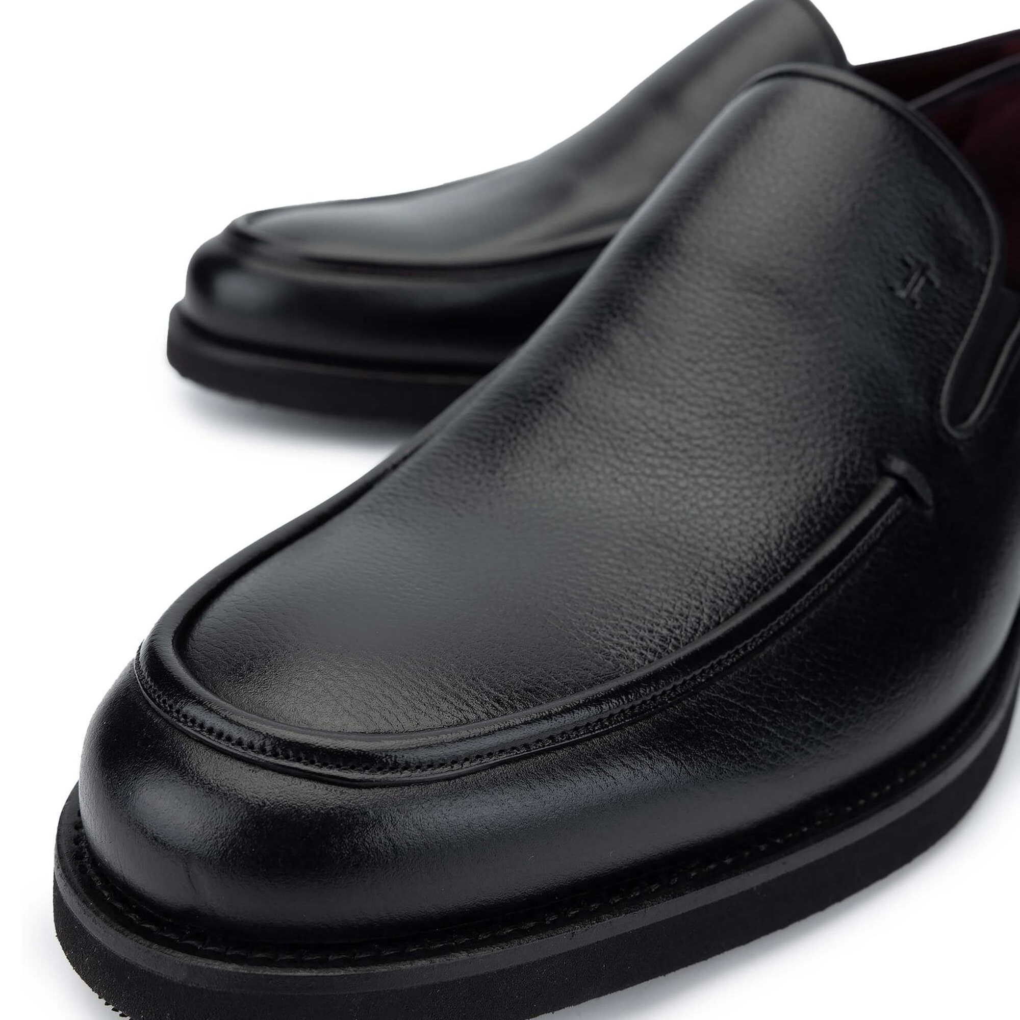 Tamer Tanca Erkek Hakiki Deri Siyah Loafer Ayakkabı