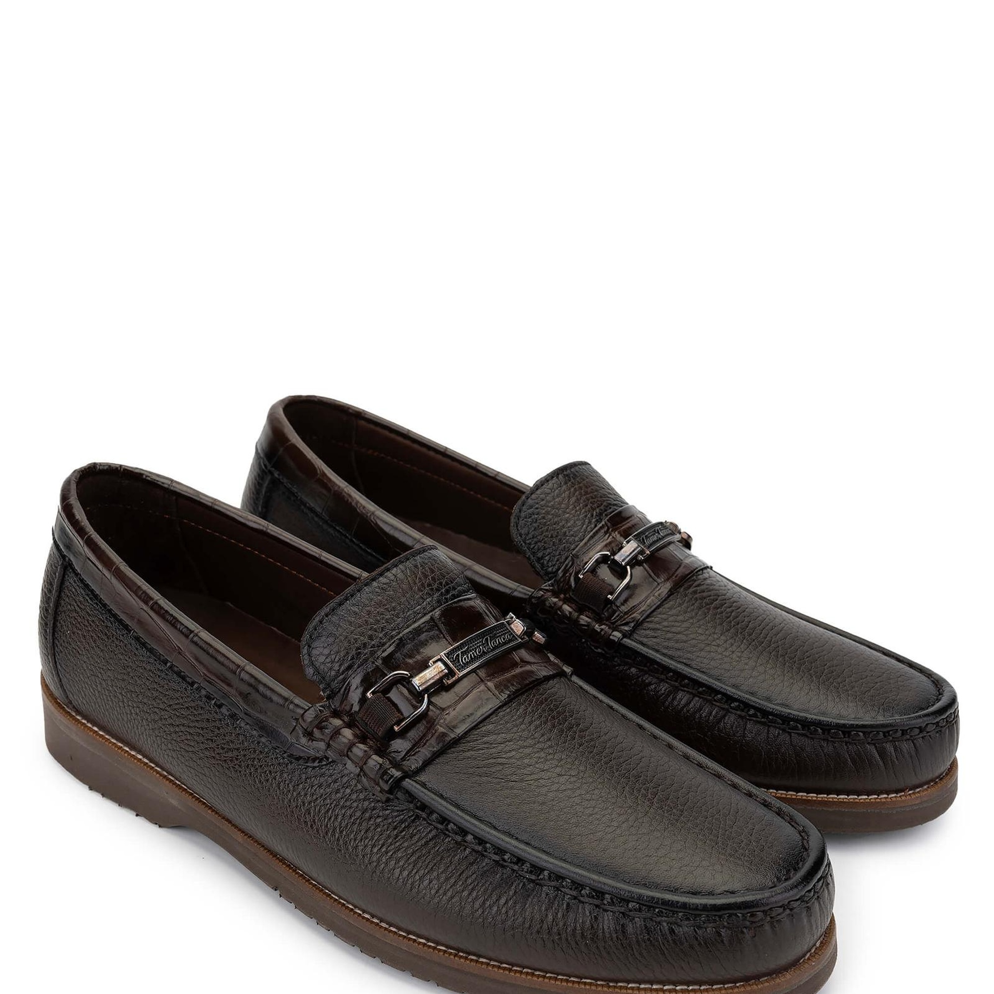 Tamer Tanca Erkek Hakiki Deri Kahverengi Loafer Ayakkabı