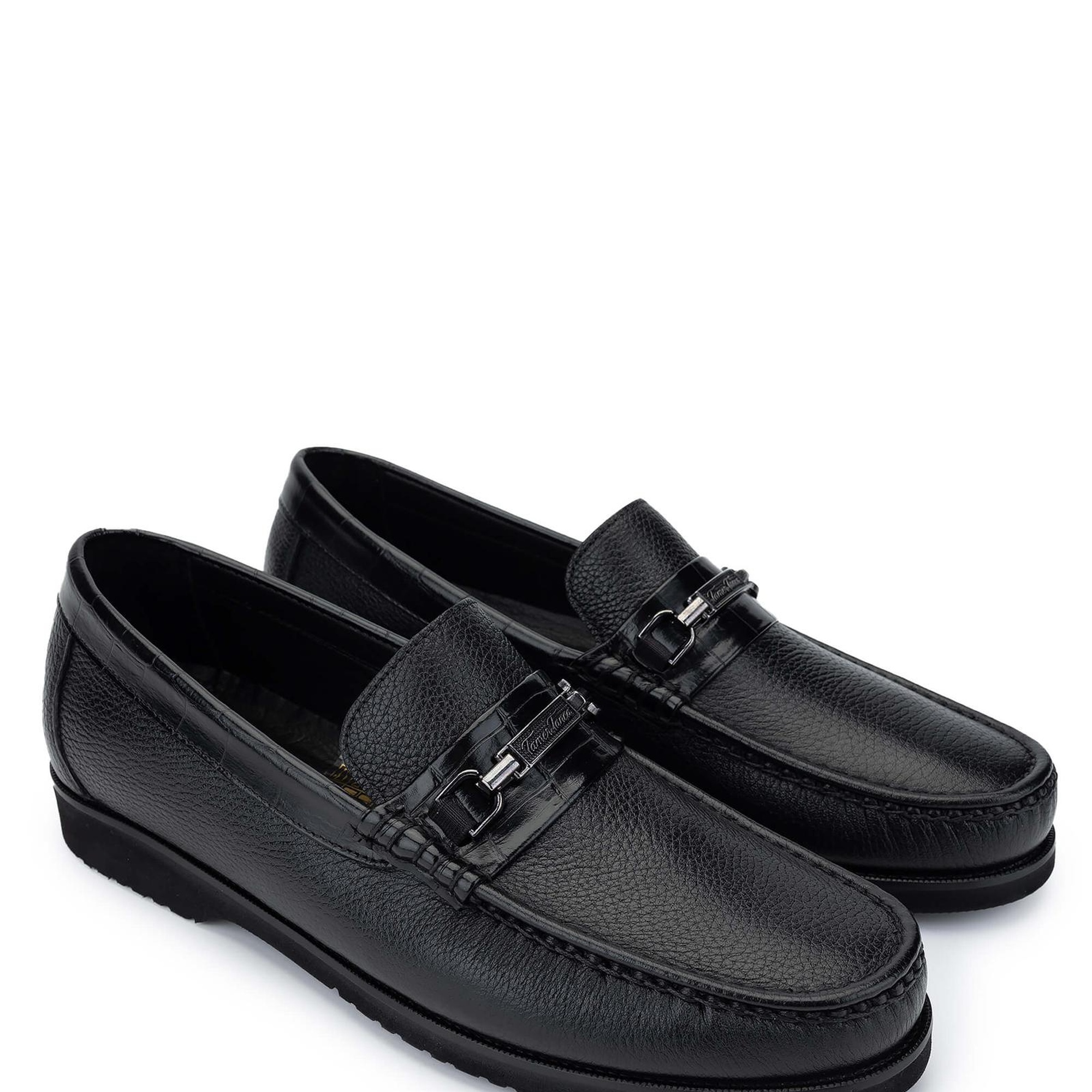 Tamer Tanca Erkek Hakiki Deri Siyah Loafer Ayakkabı